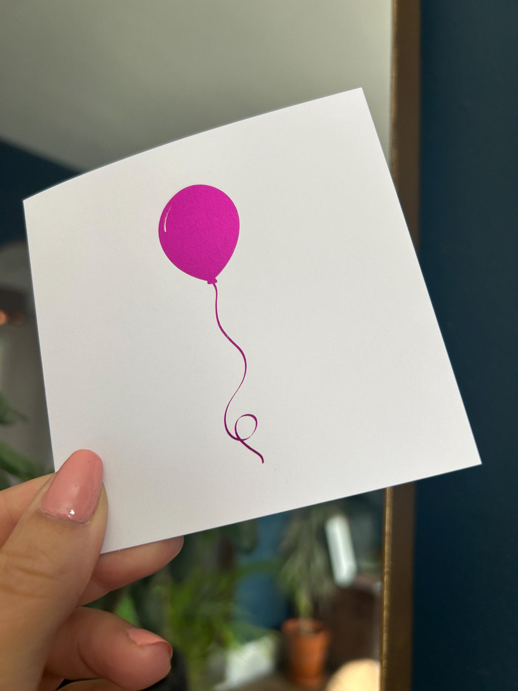 Vibrant Purple Foil Printed Balloon Card