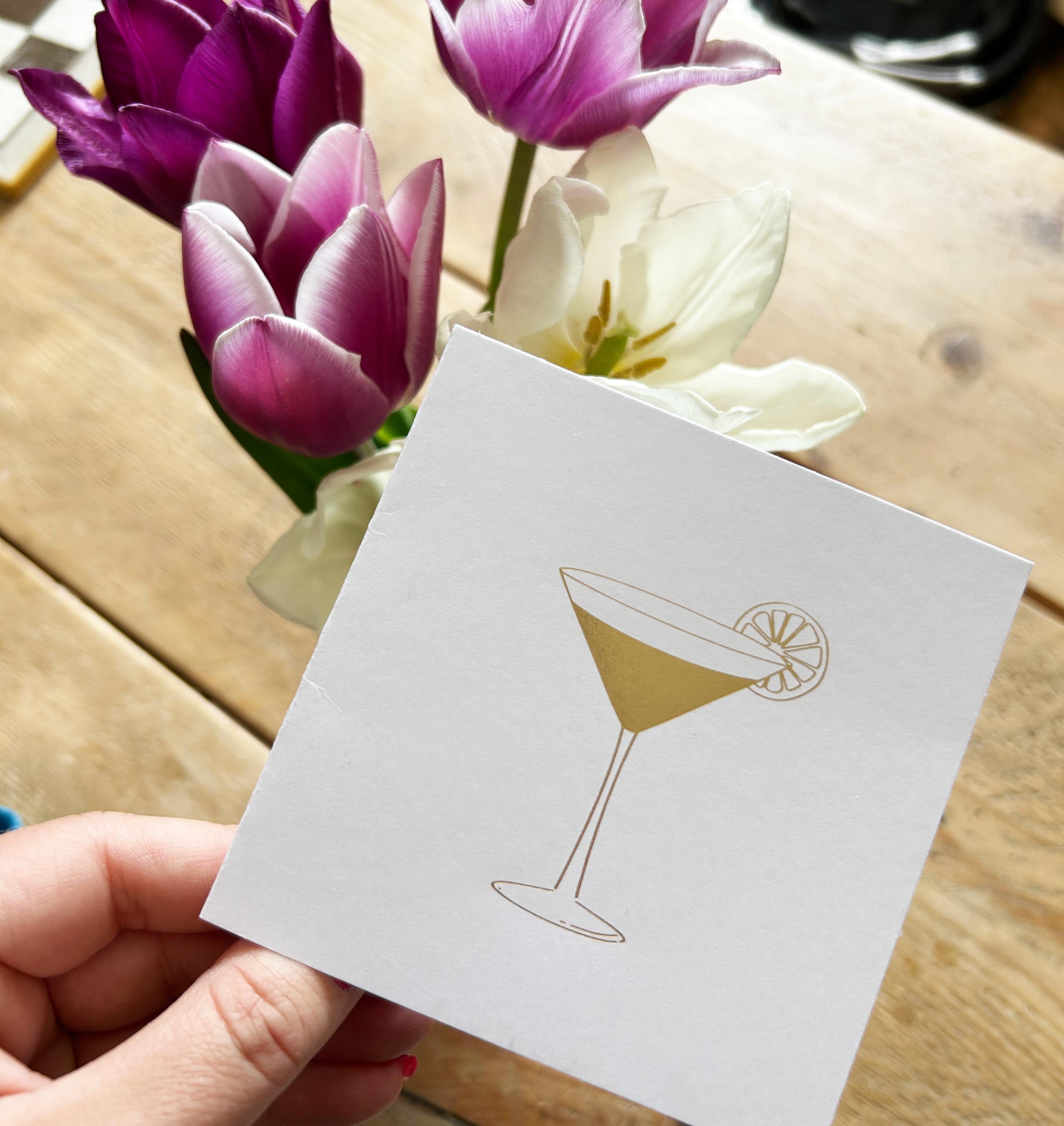Gold Foil Martini Card