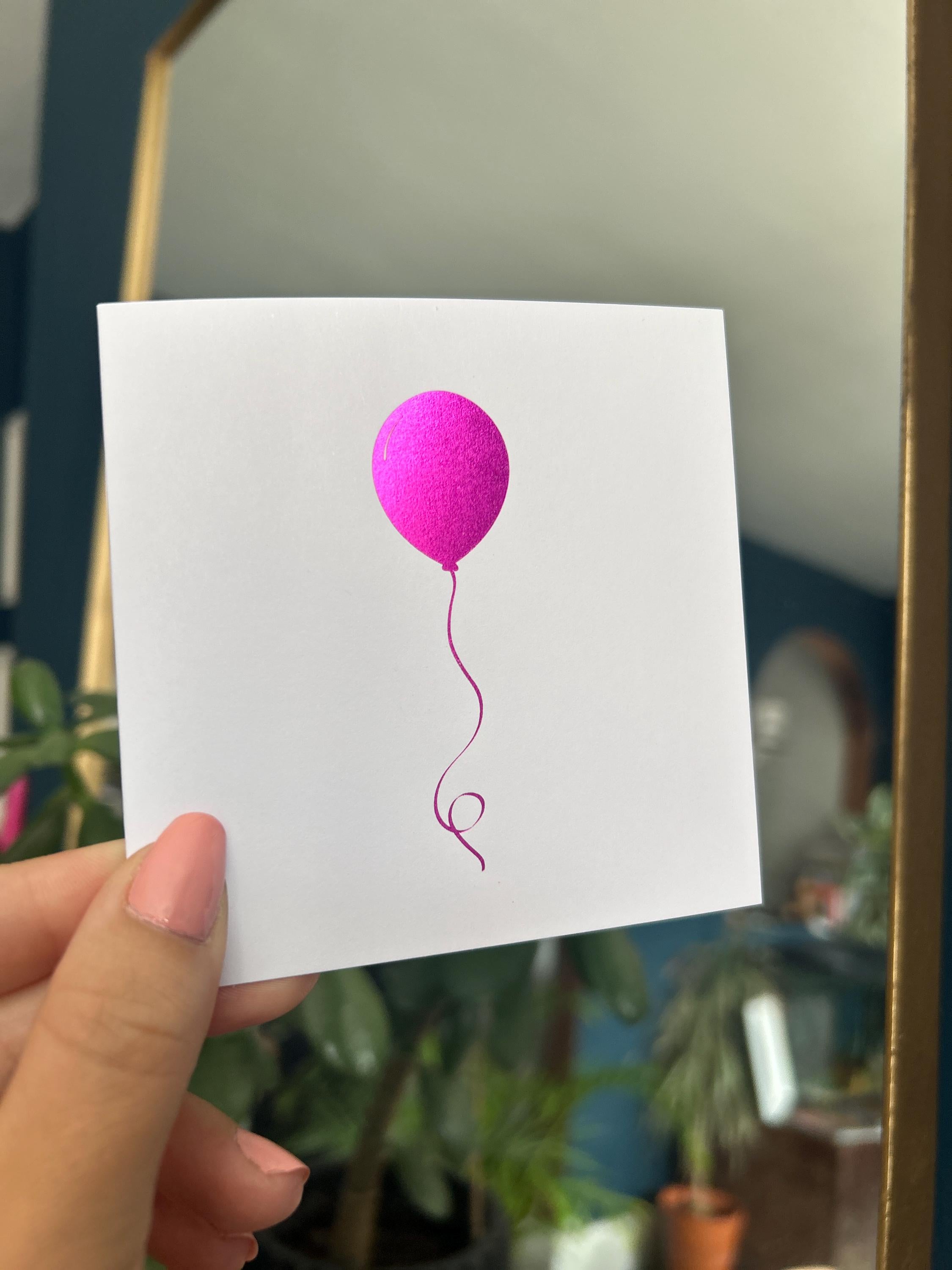 Vibrant Purple Foil Printed Balloon Card