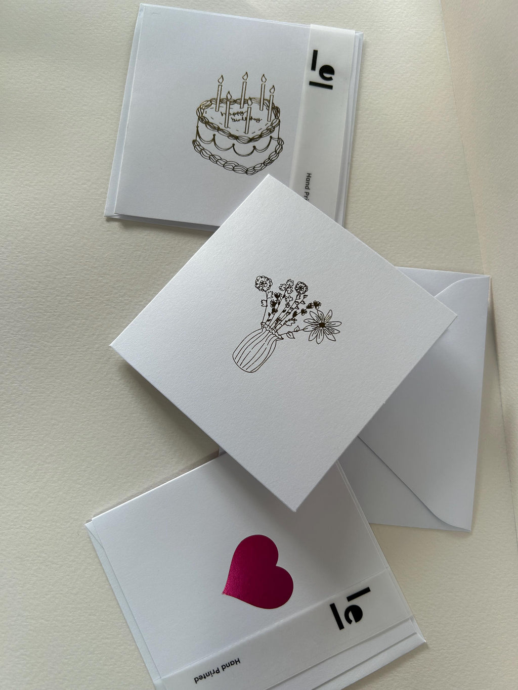 Gold Foil Flowers in Vase Card