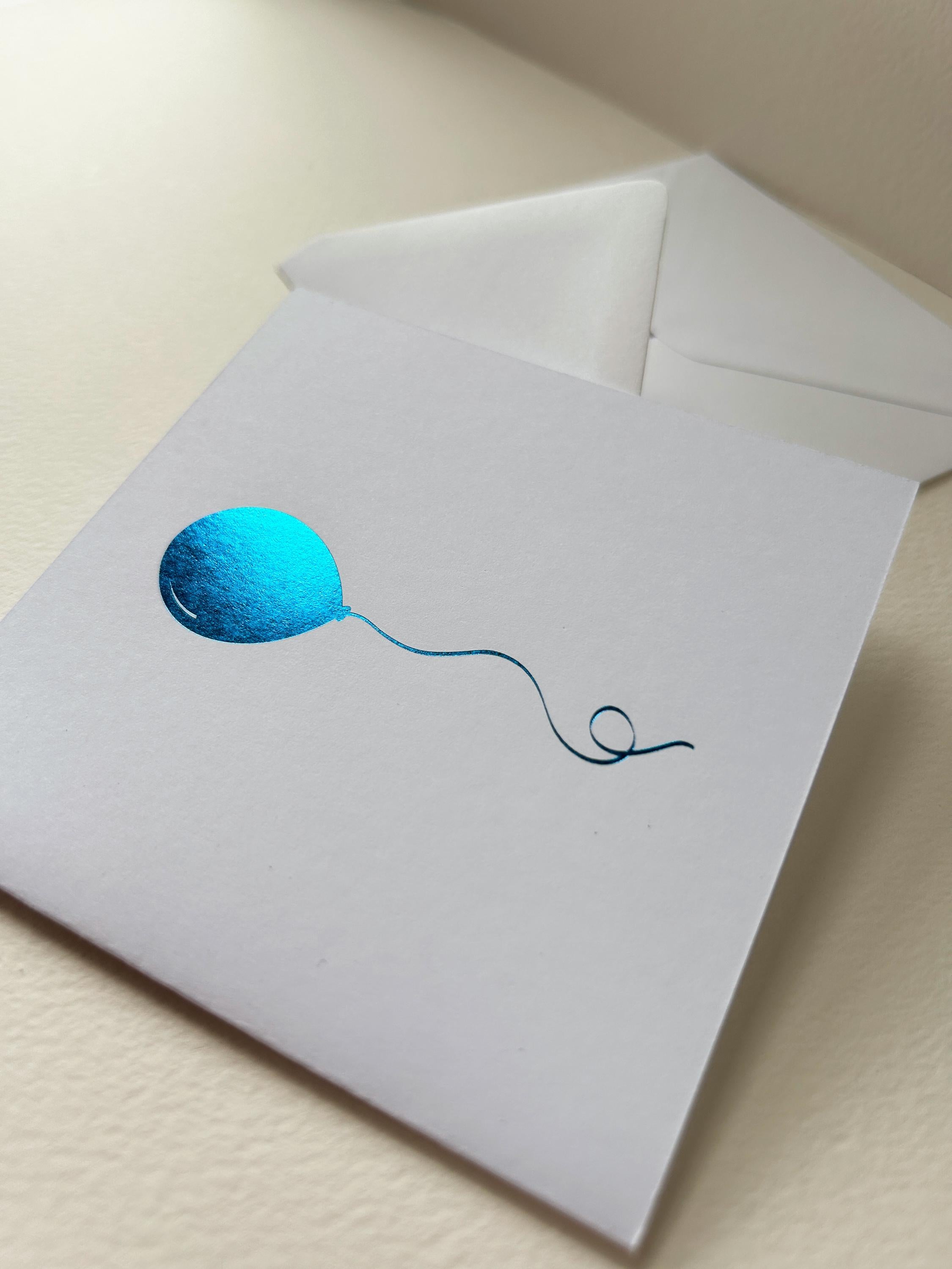 Sparkling Blue Balloon Foil Printed Card