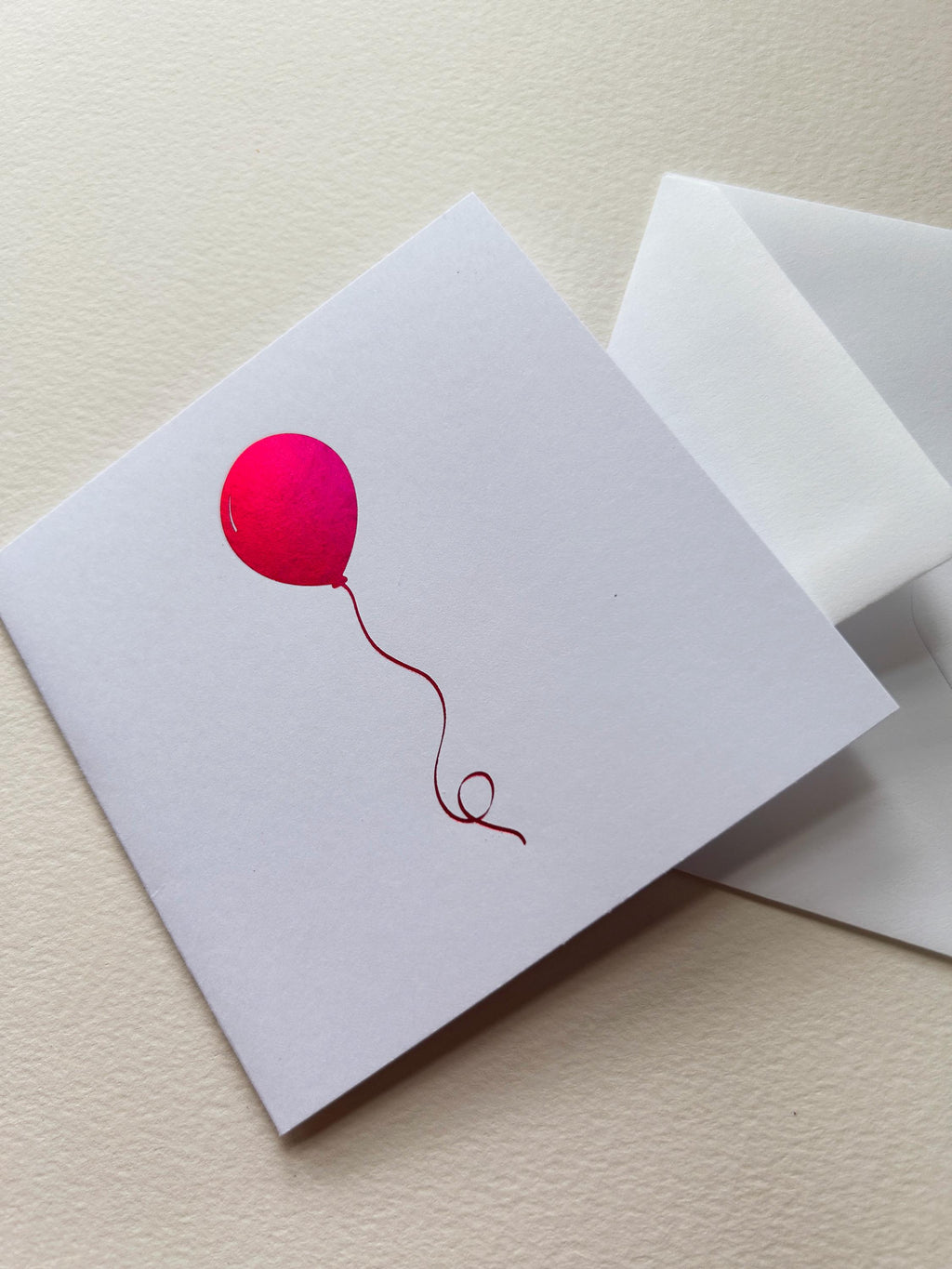 Vibrant Pink Holographic Foil Balloon Card