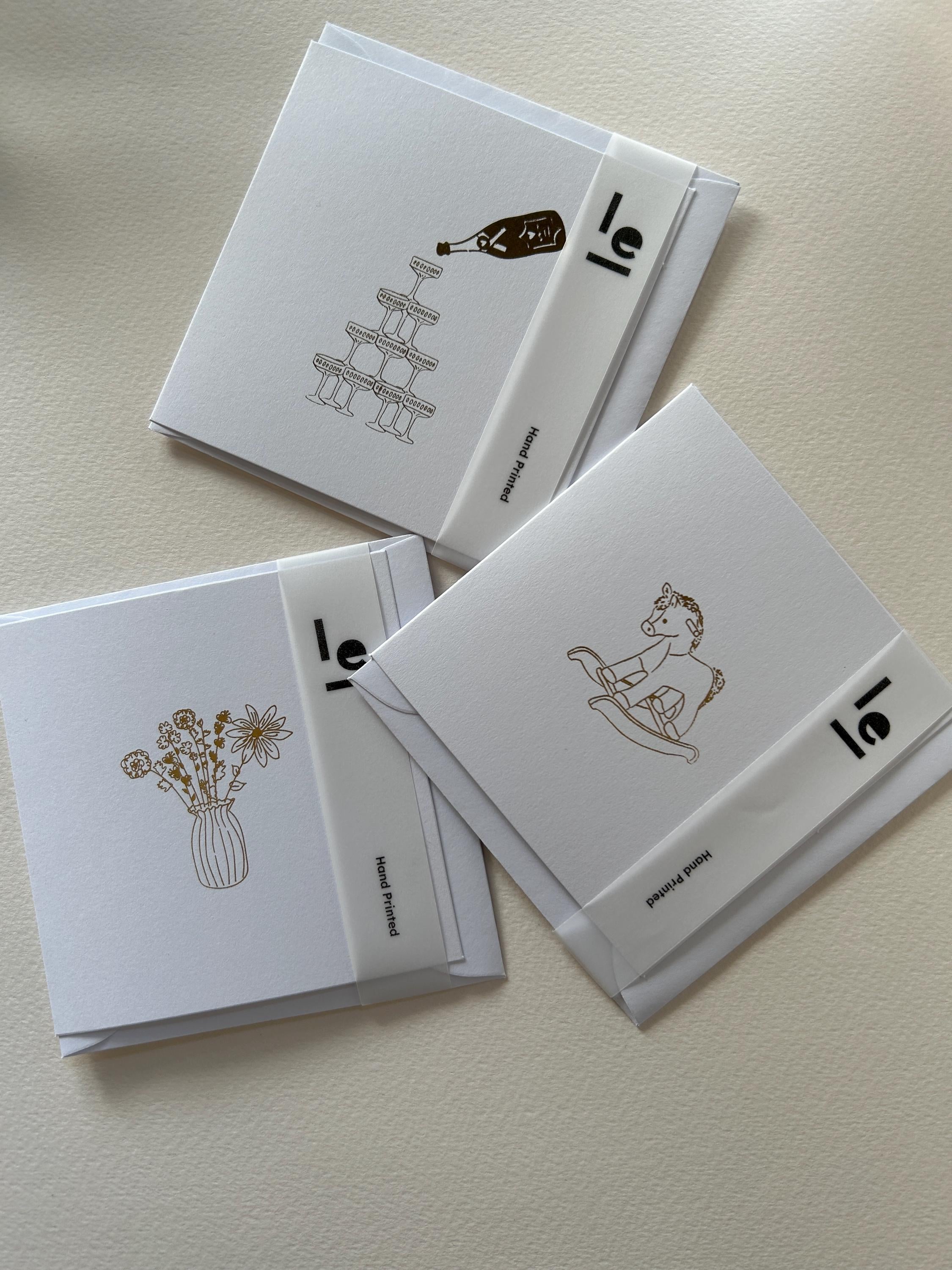 Gold Foil Rocking Horse Card