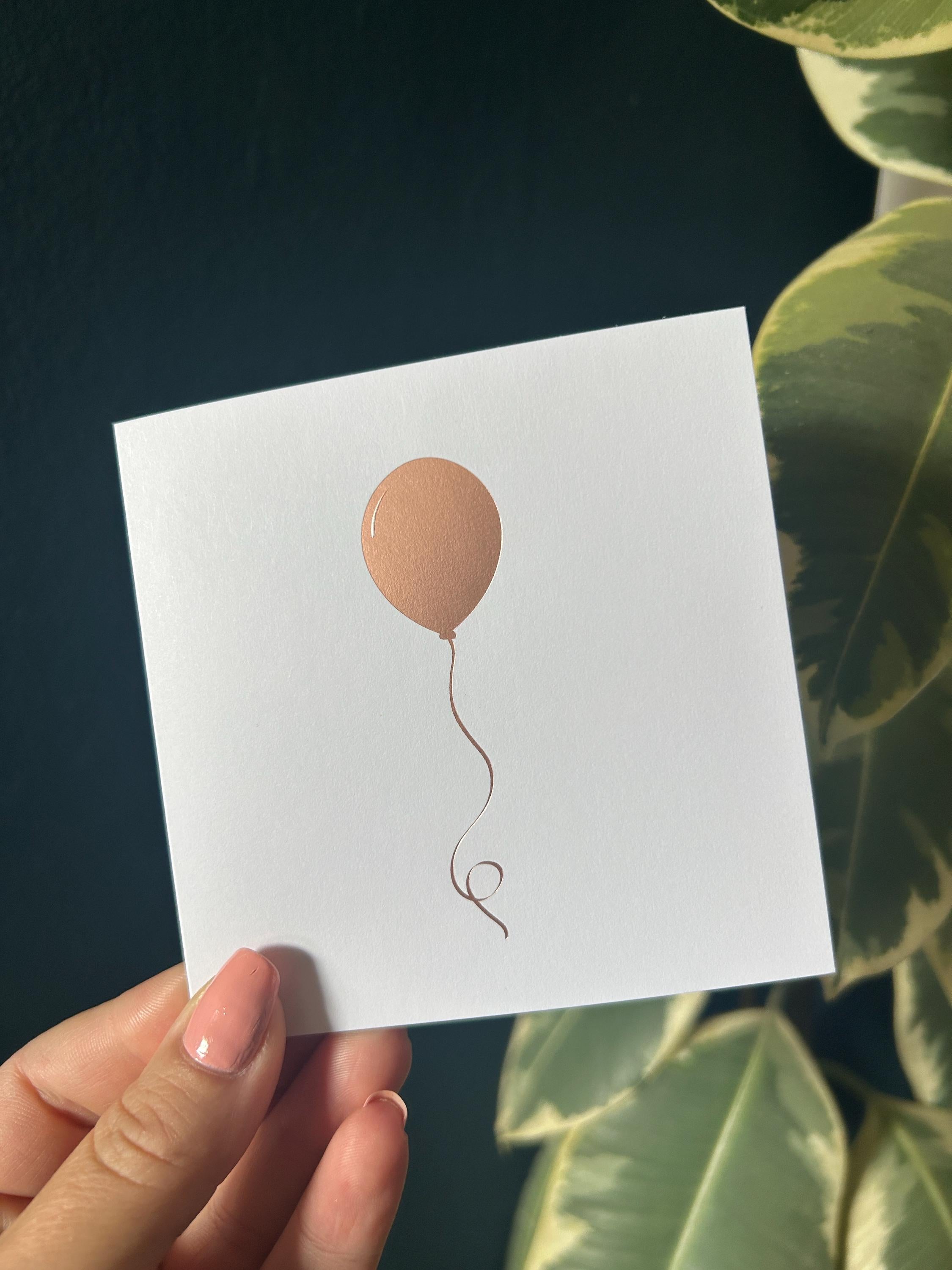 Rose Gold Foil Balloon Card