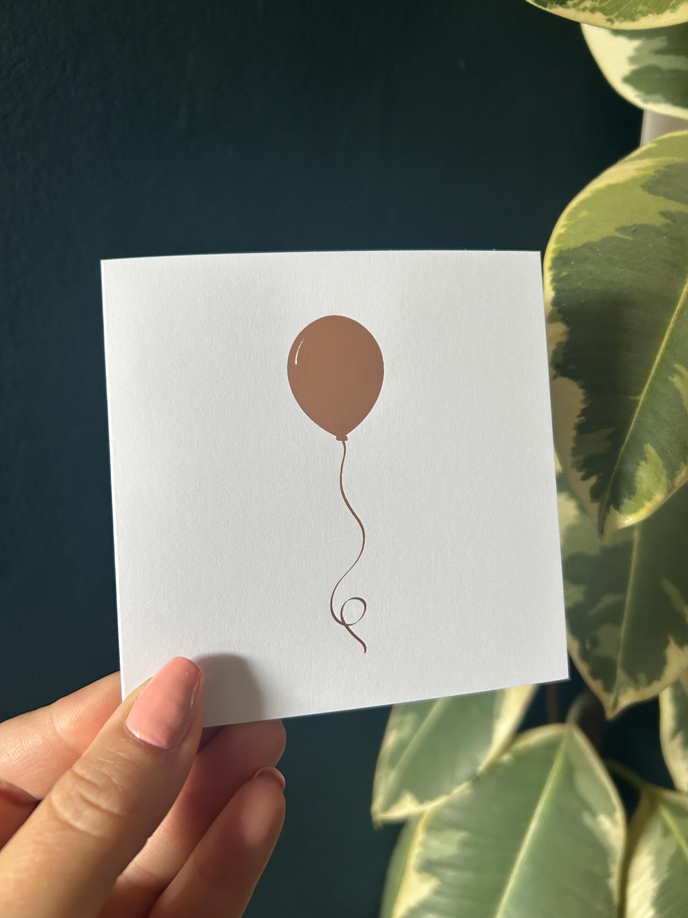 Rose Gold Foil Balloon Card