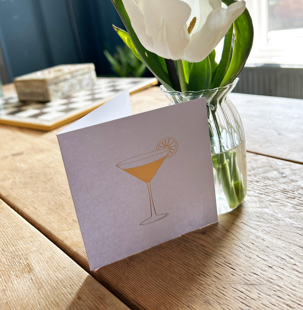 Gold Foil Martini Card