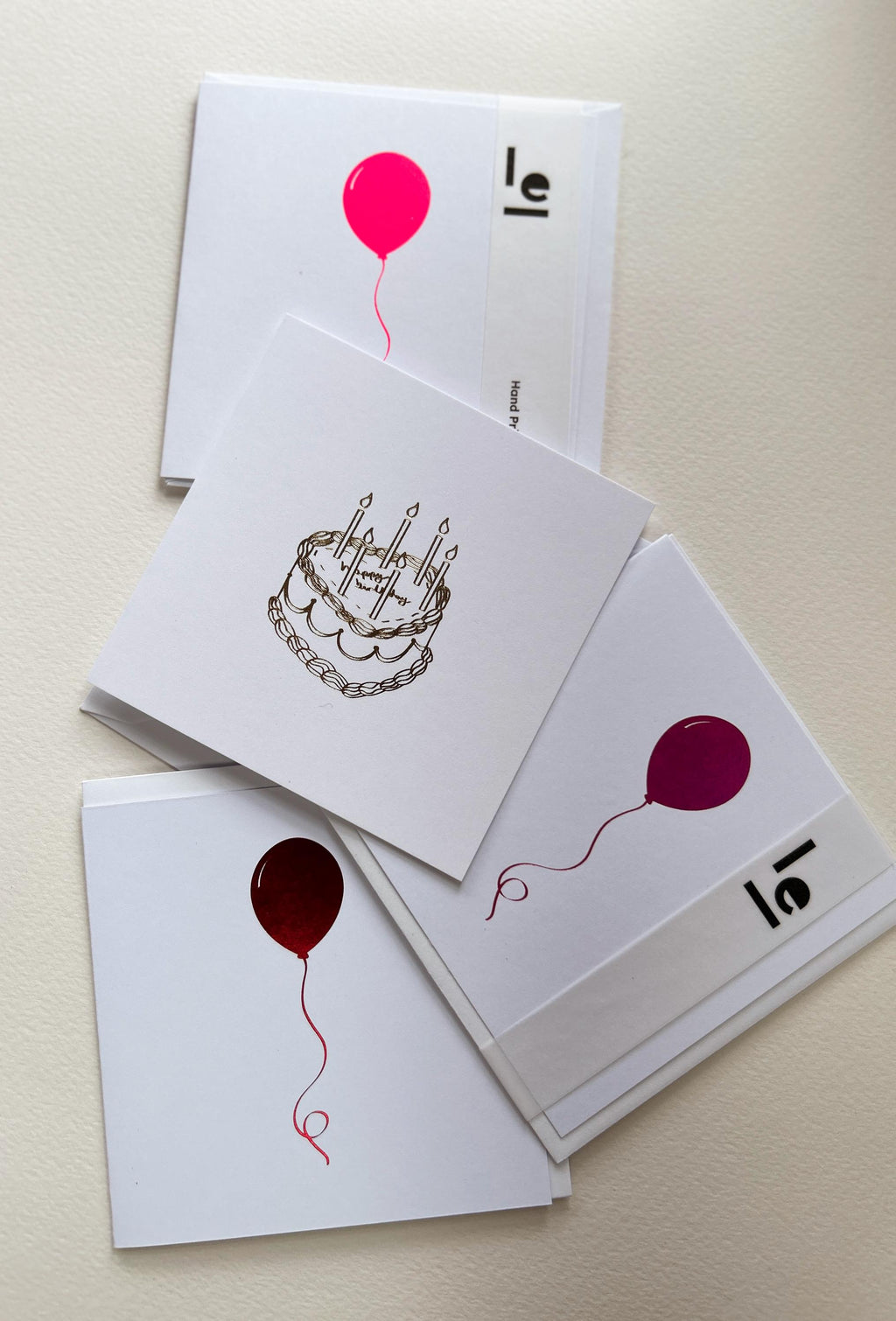 Hand Illustrated Heart 'Happy Birthday' Cake Gold Foil Card