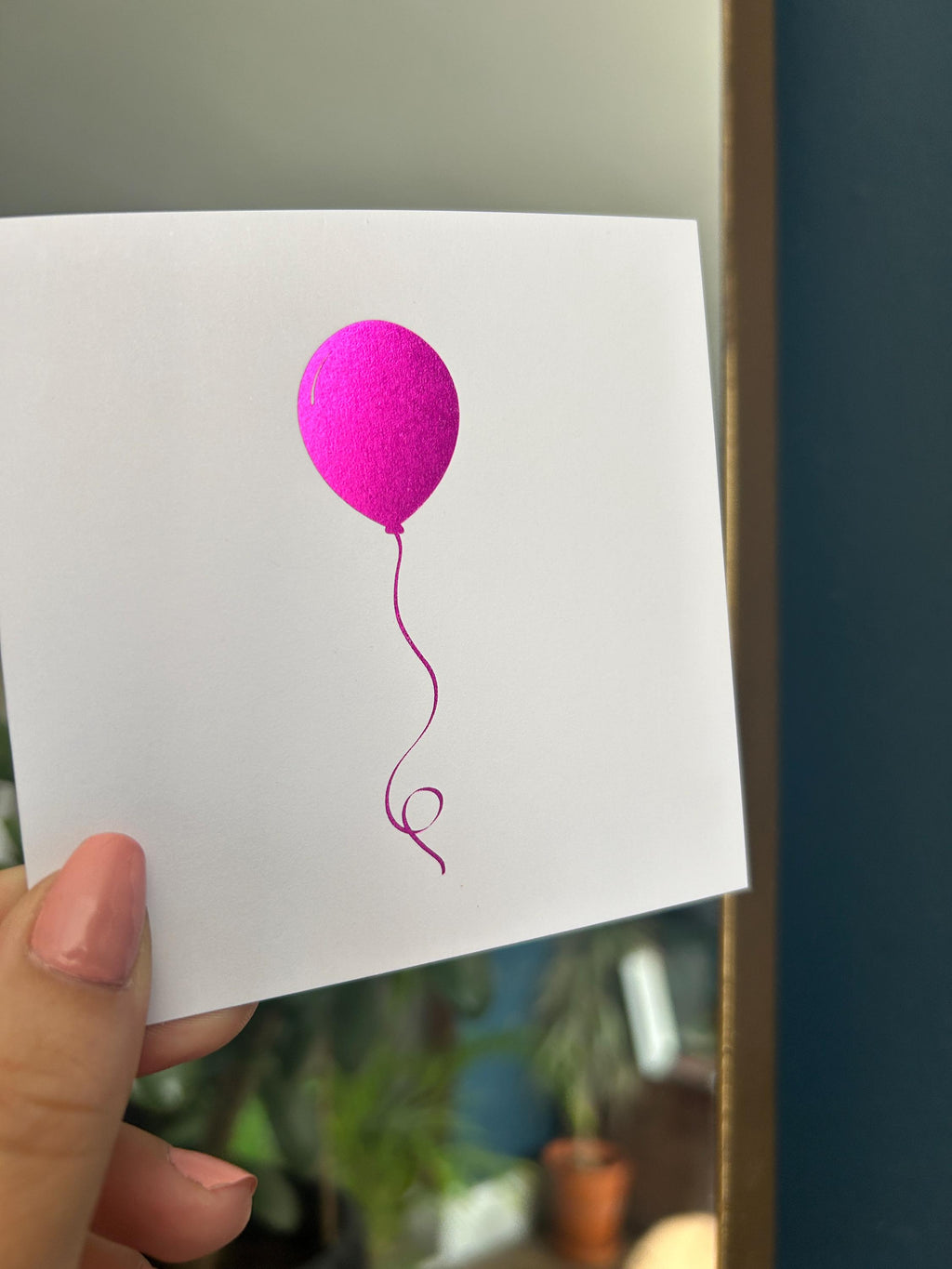 Vibrant Purple Foil Printed Balloon Card