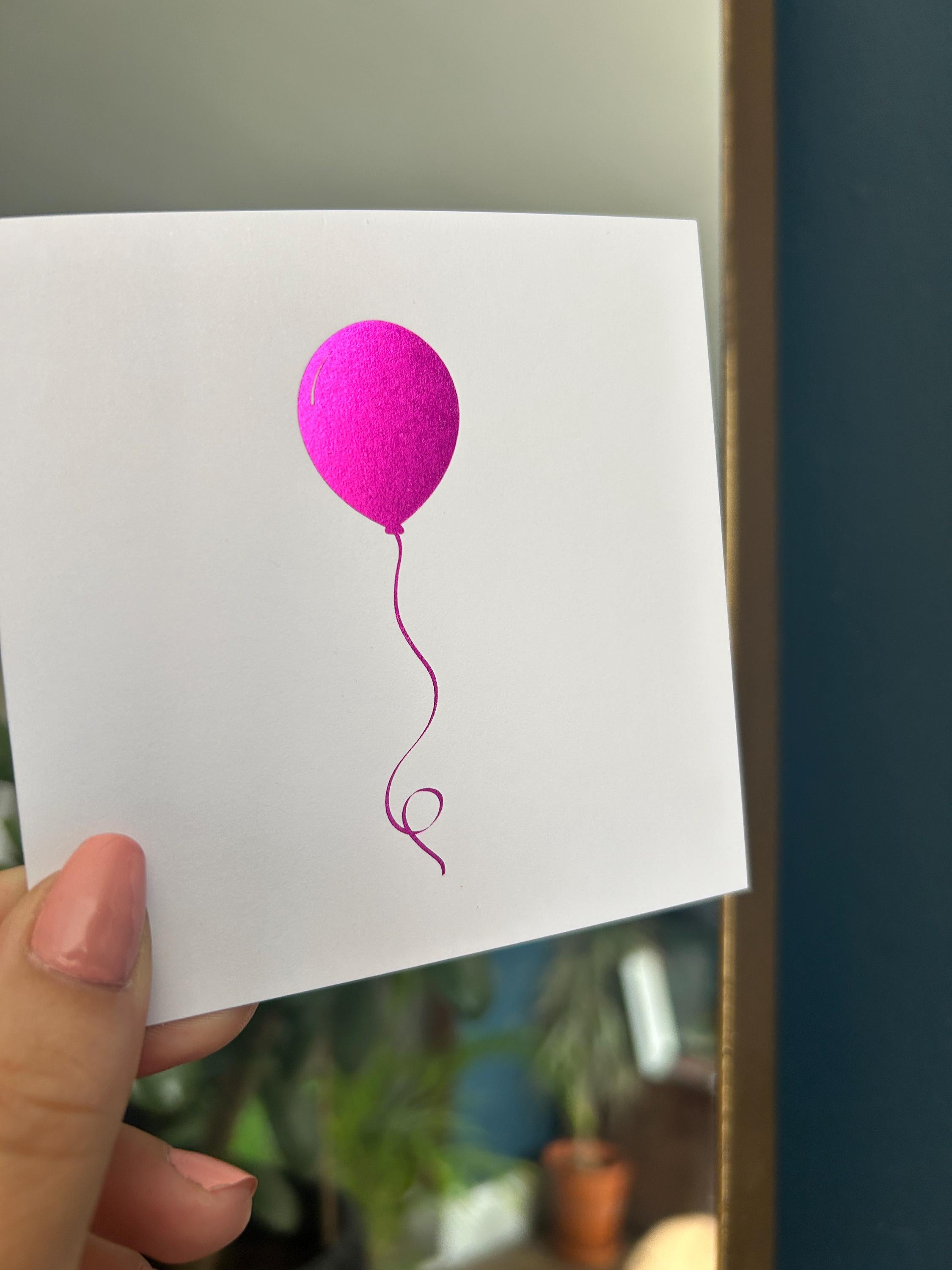 Vibrant Purple Foil Printed Balloon Card