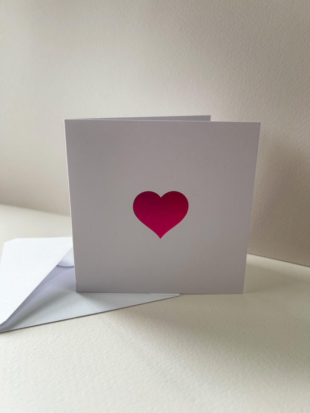 Vibrant Heart Card with Pink Holographic Foil Card