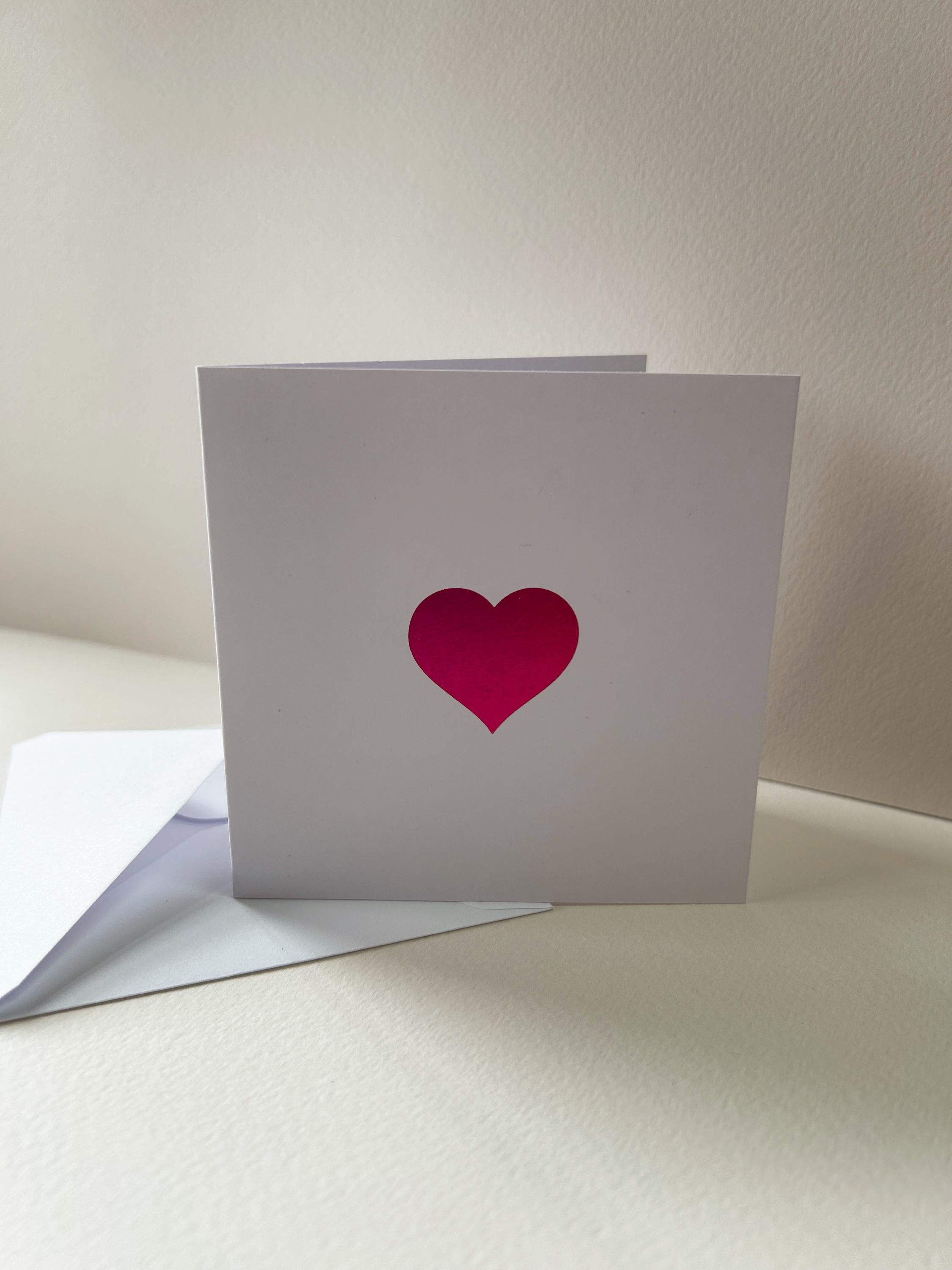Vibrant Heart Card with Pink Holographic Foil Card