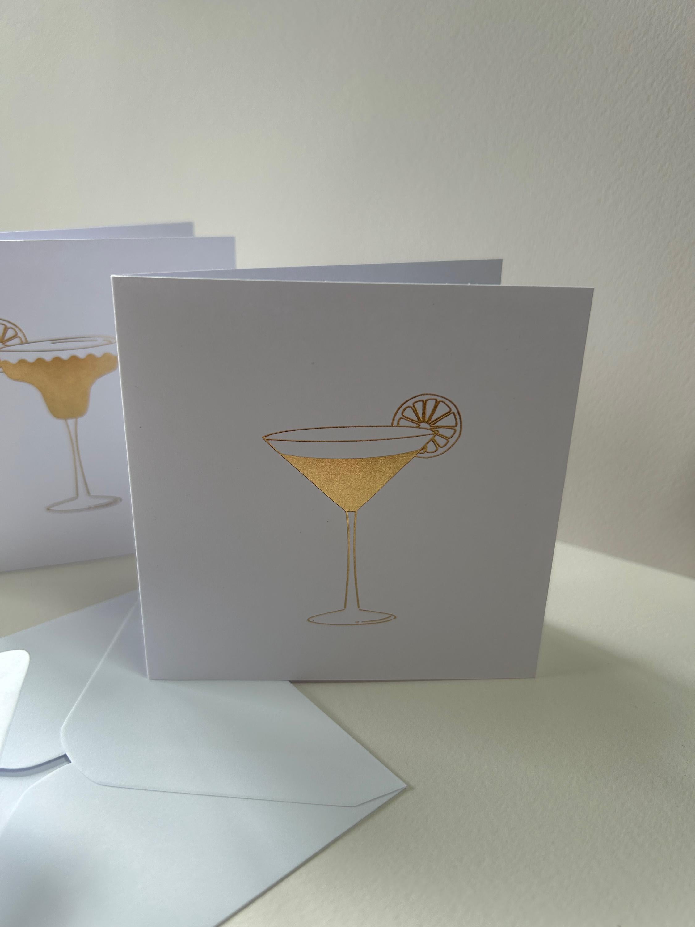 Gold Foil Martini Card