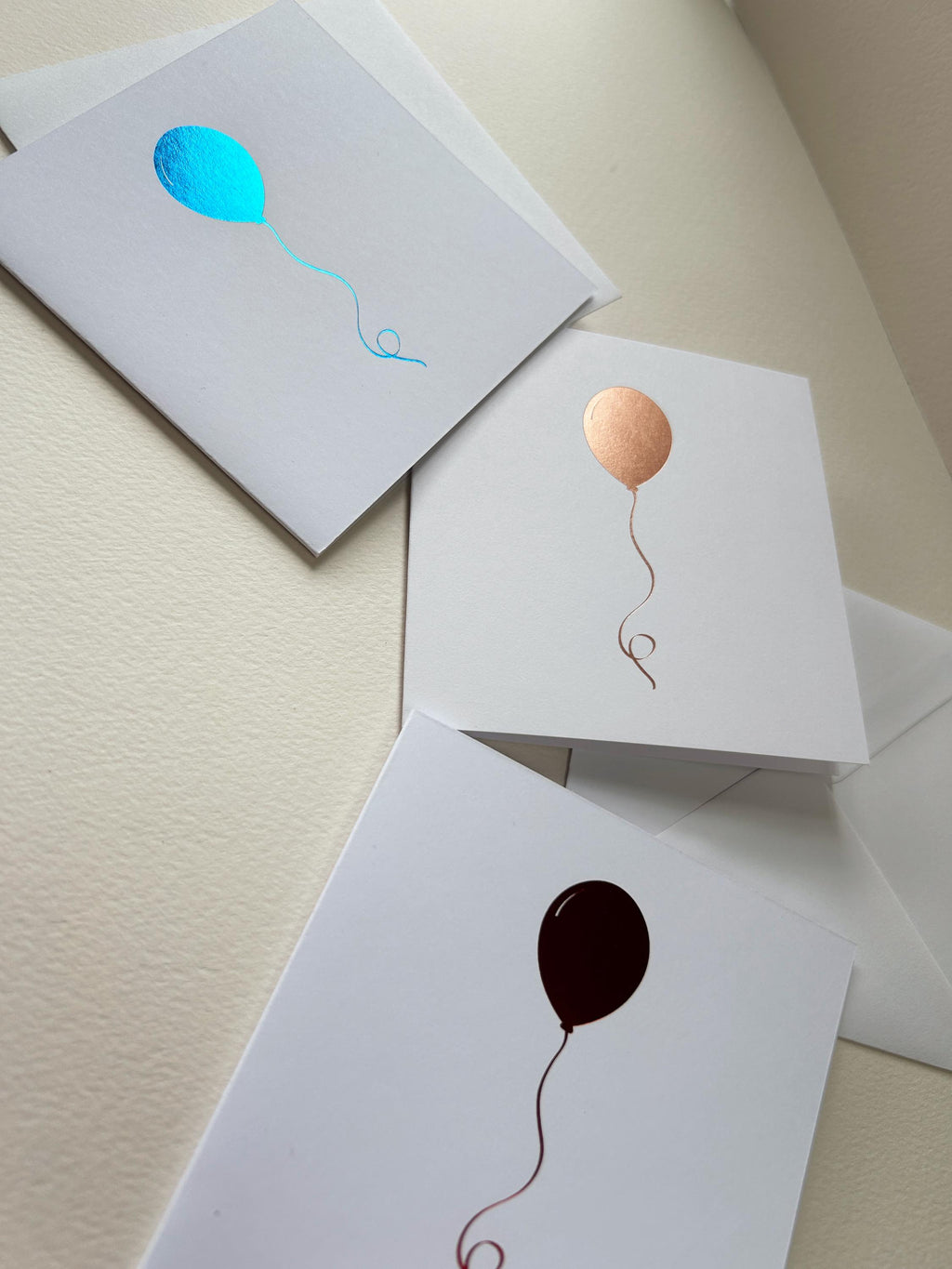 Sparkling Blue Balloon Foil Printed Card