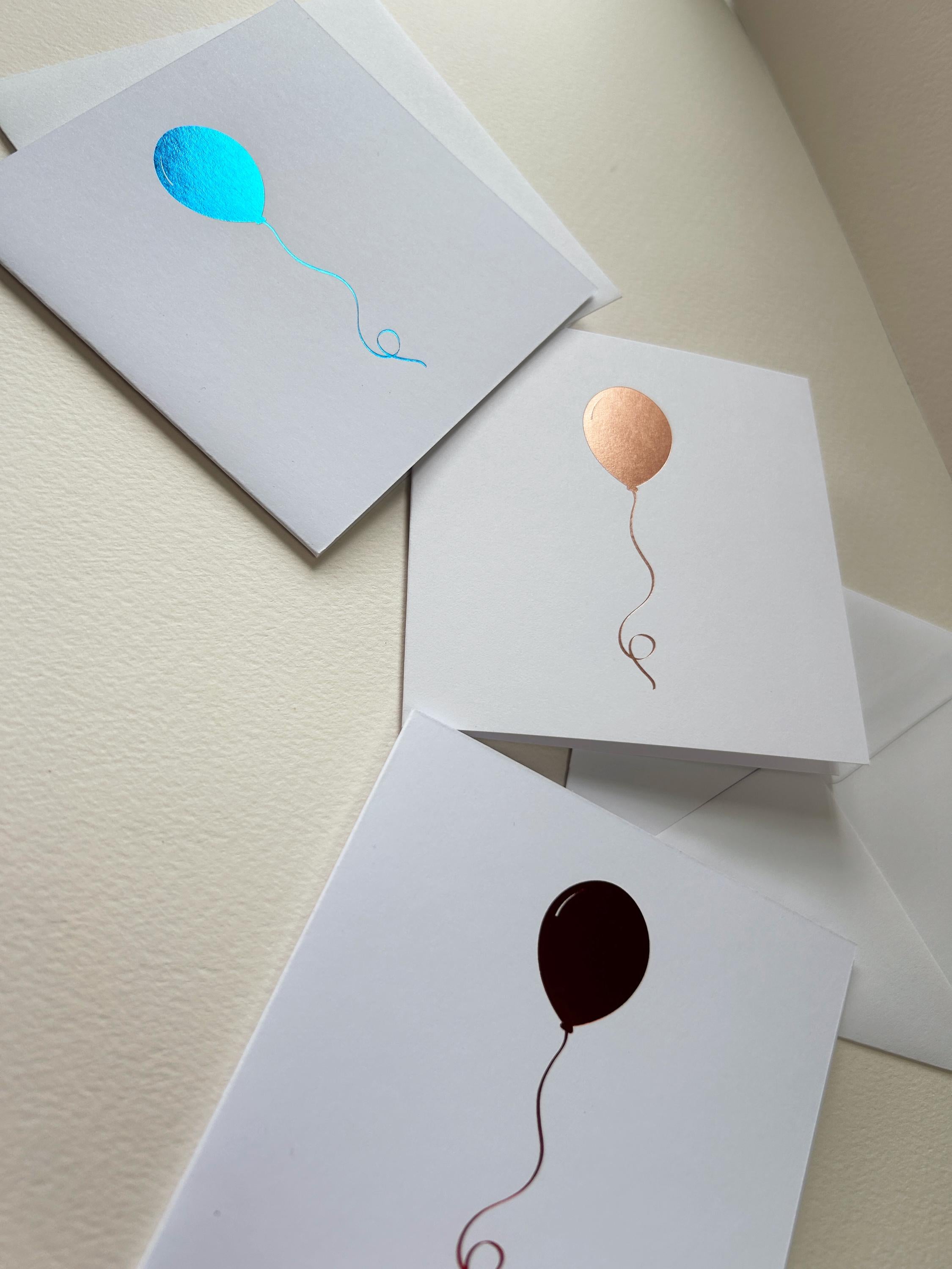 Sparkling Blue Balloon Foil Printed Card