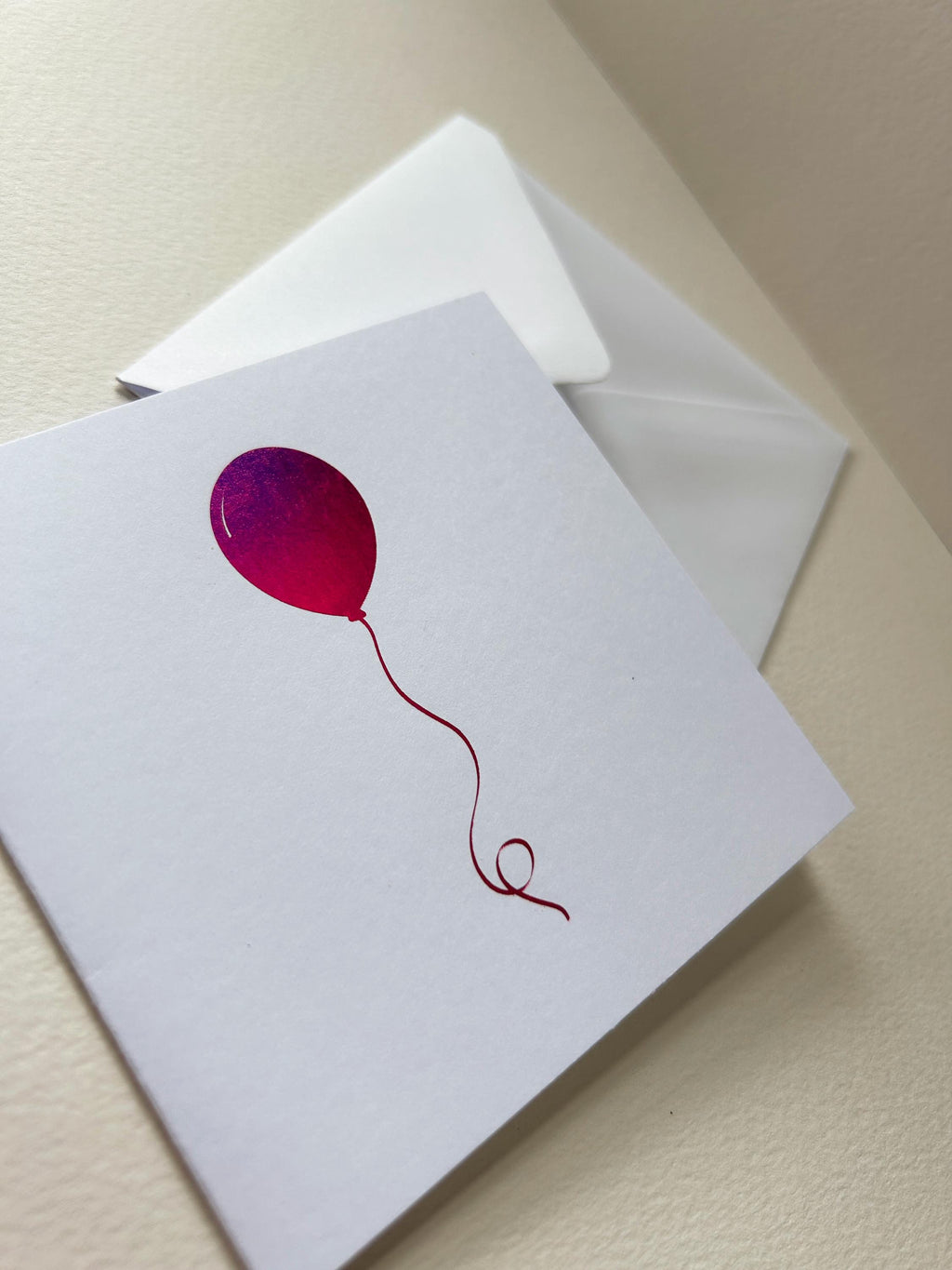 Vibrant Pink Holographic Foil Balloon Card