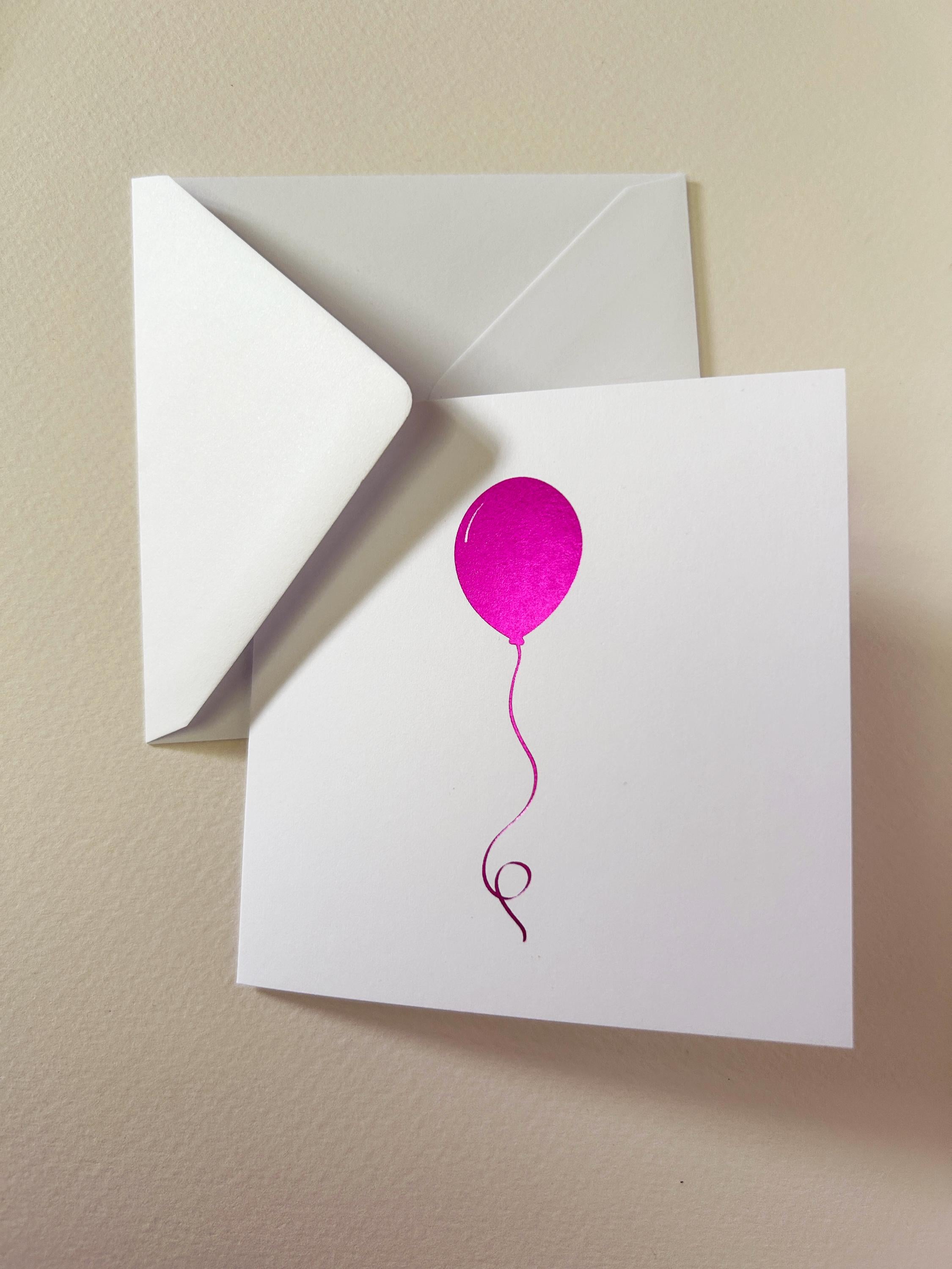 Vibrant Purple Foil Printed Balloon Card
