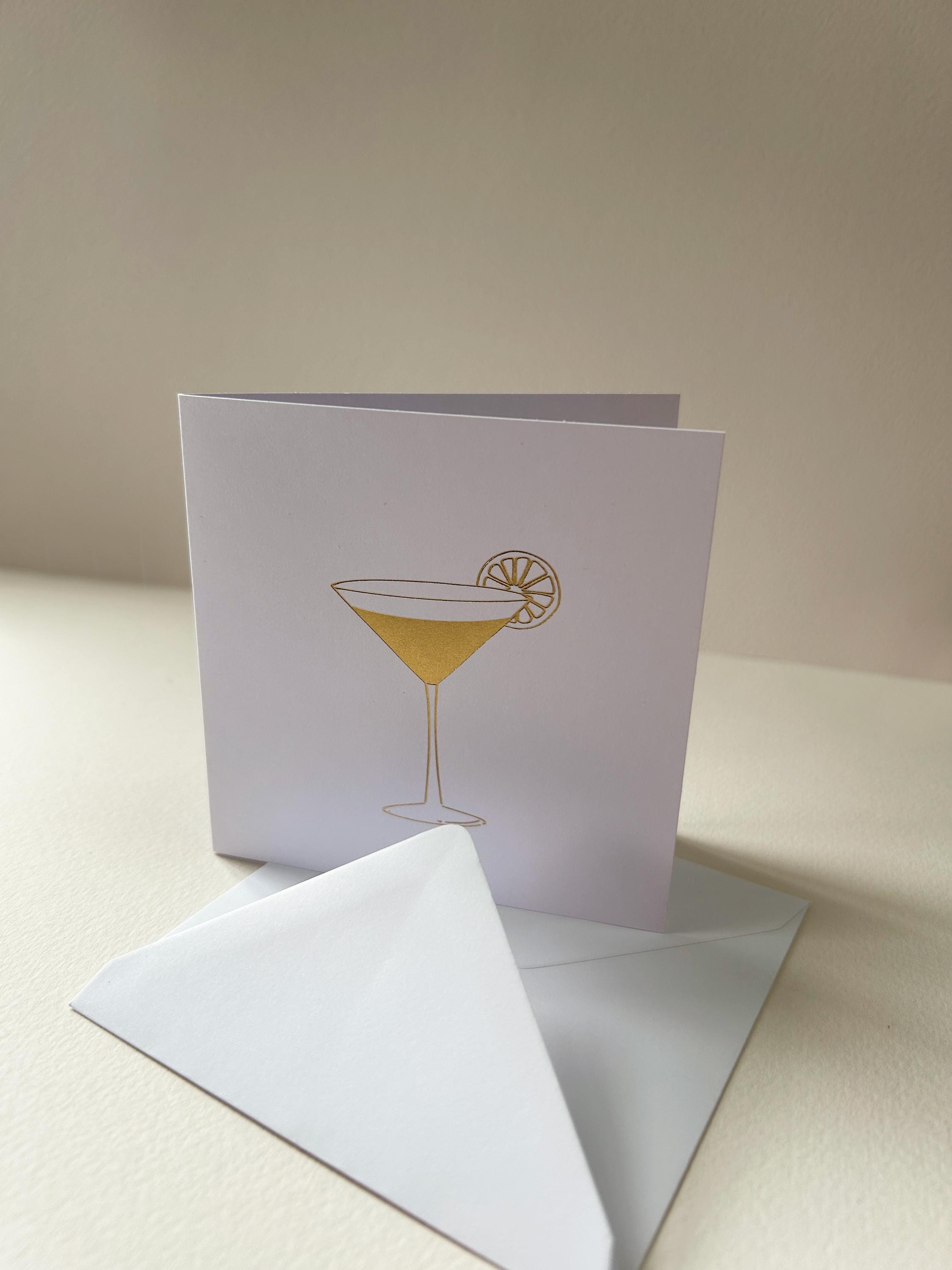 Gold Foil Martini Card