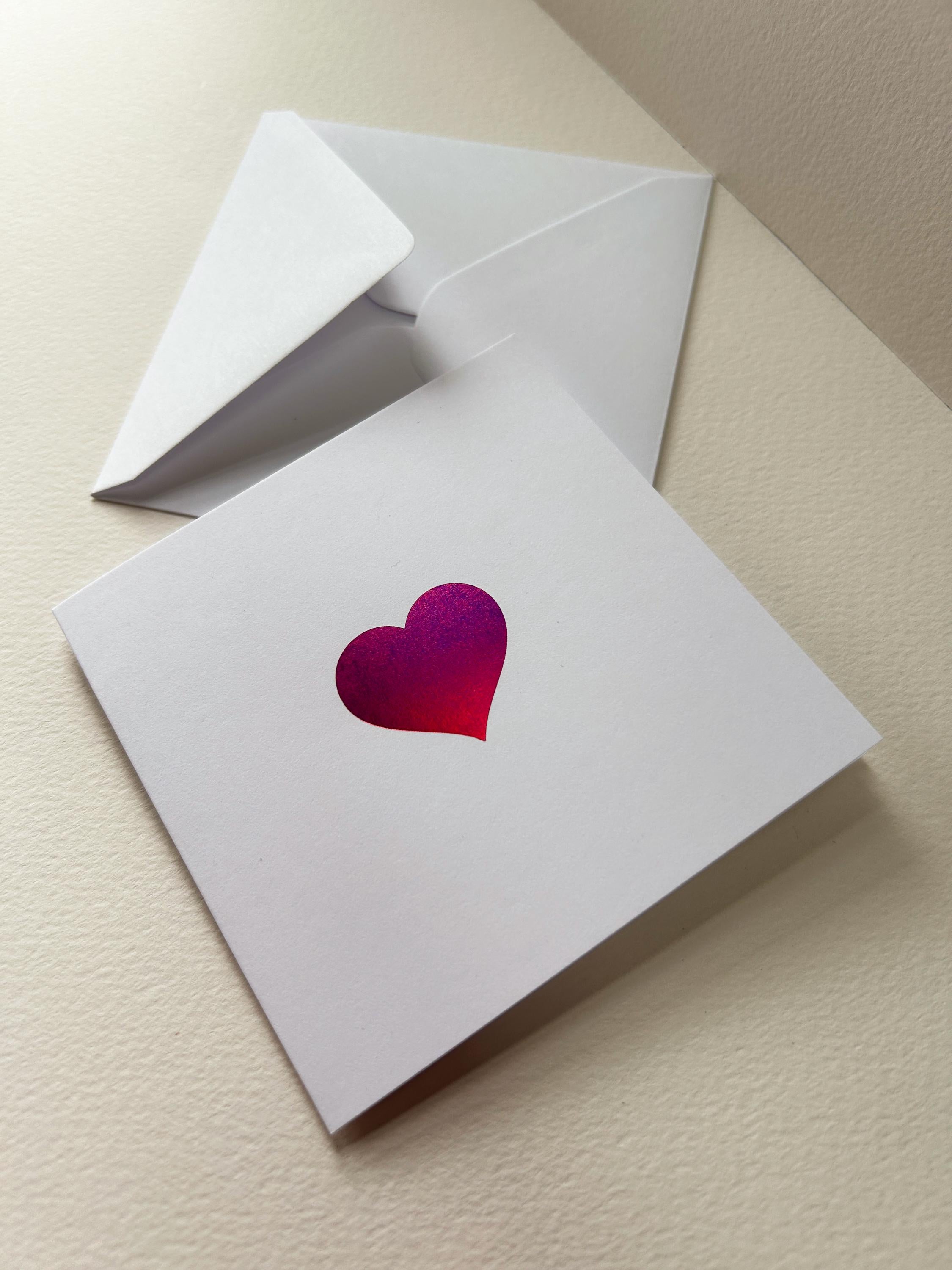 Vibrant Heart Card with Pink Holographic Foil Card