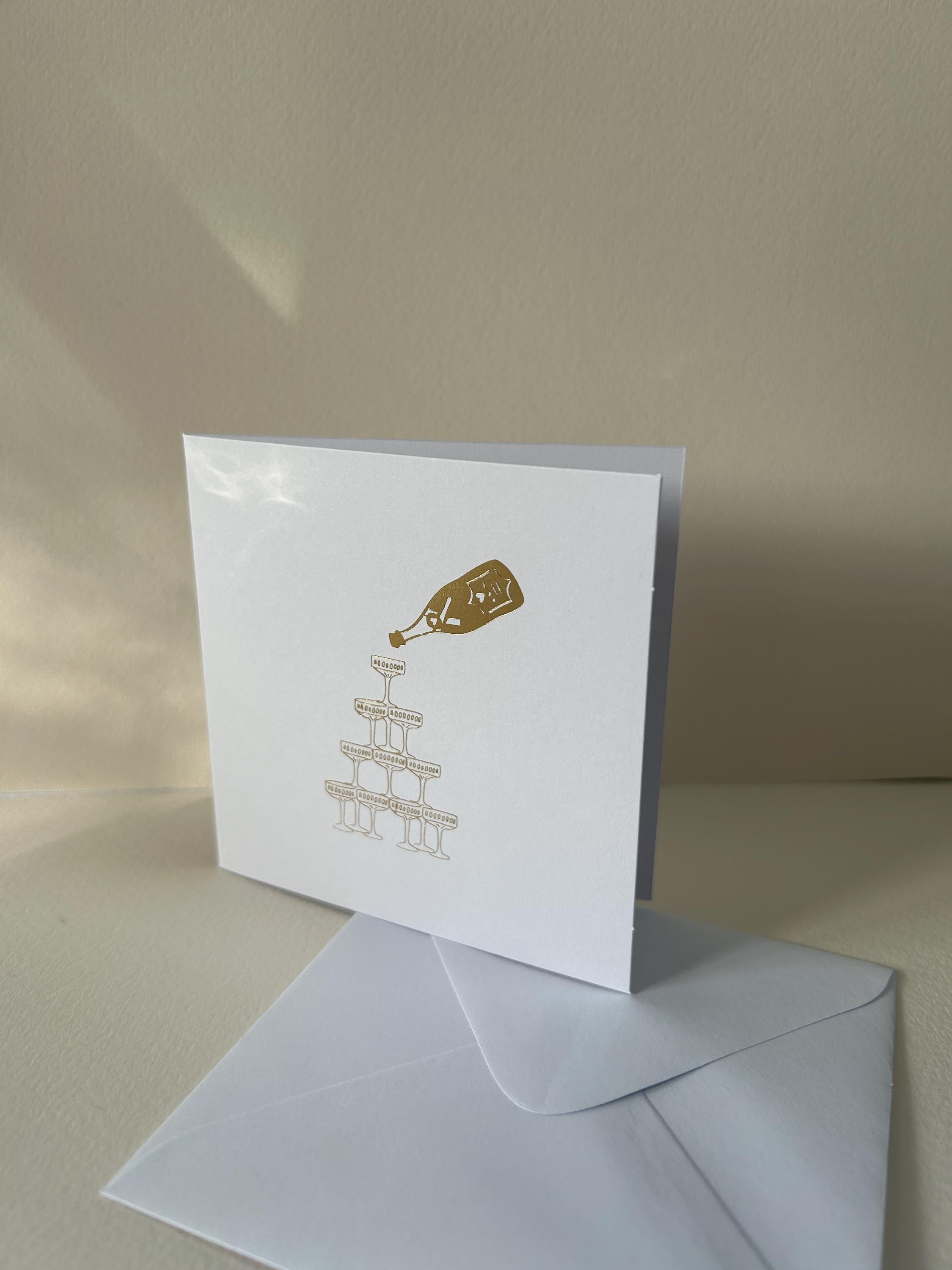 Champagne Tower Gold Foil Card