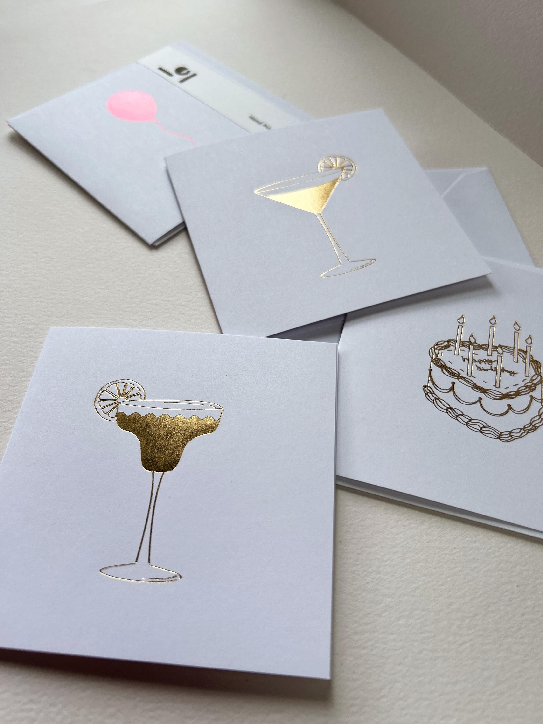 Gold Foil Martini Card