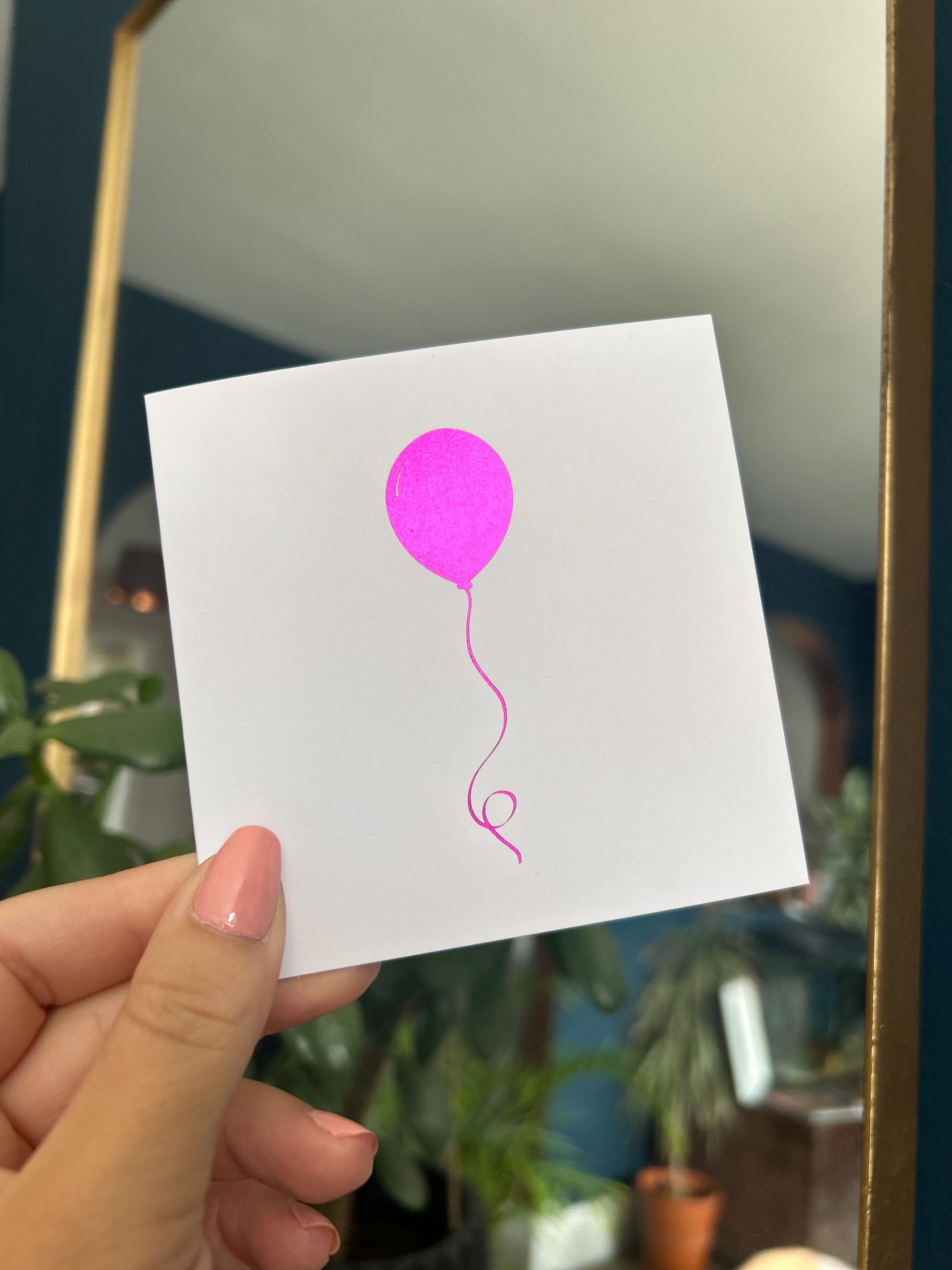 Vibrant Purple Foil Printed Balloon Card