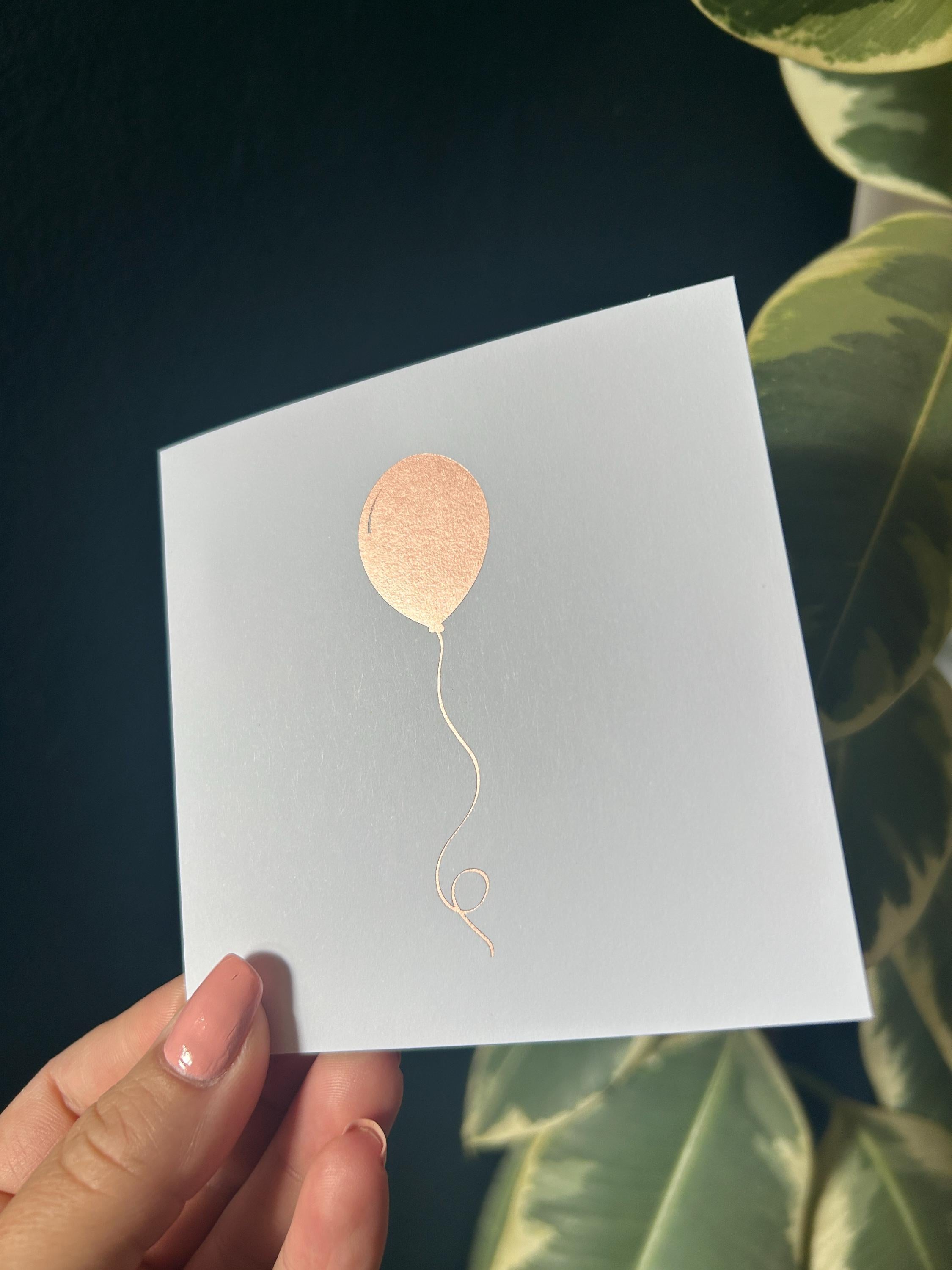 Rose Gold Foil Balloon Card