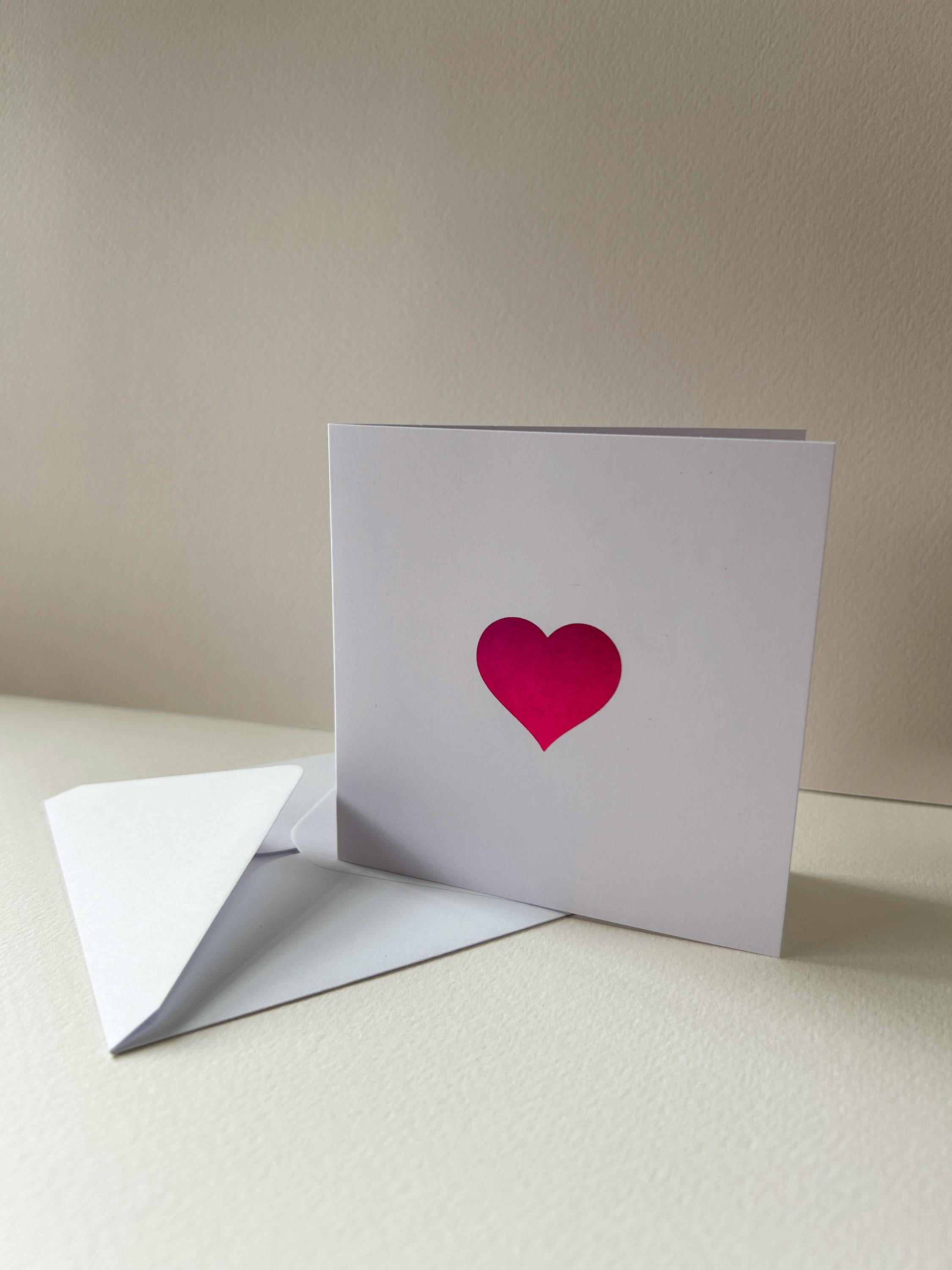 Vibrant Heart Card with Pink Holographic Foil Card