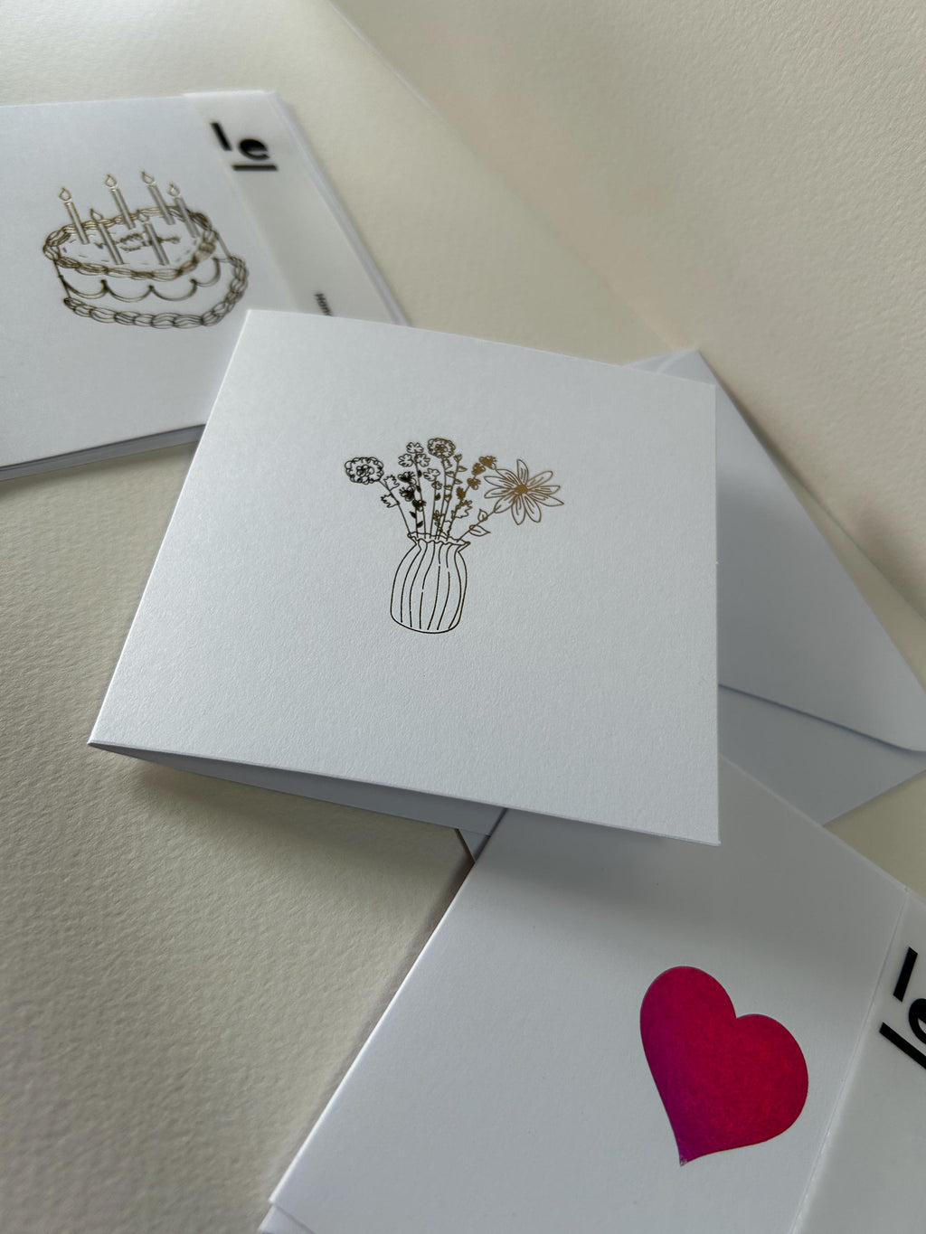 Gold Foil Flowers in Vase Card