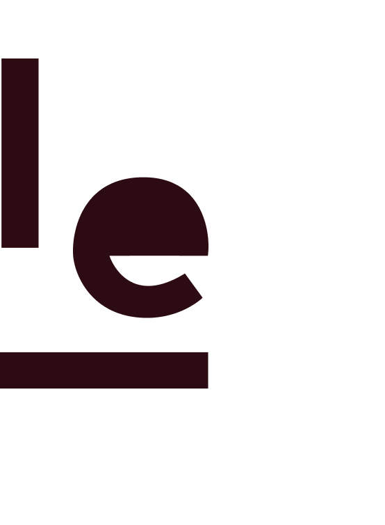 Dark burgundy abstract letterform logo on a black background with a vertical bar and circular cutout