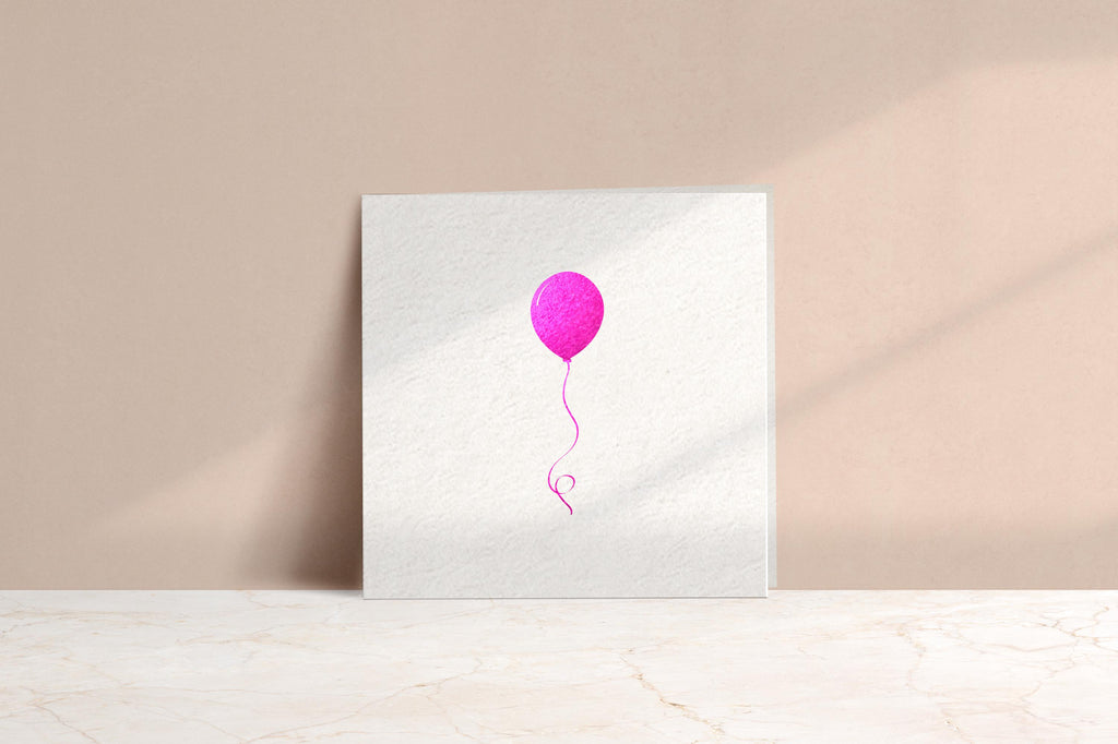 Vibrant Purple Foil Printed Balloon Card