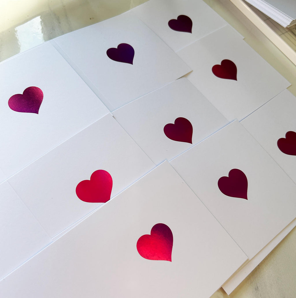 Vibrant Heart Card with Pink Holographic Foil Card