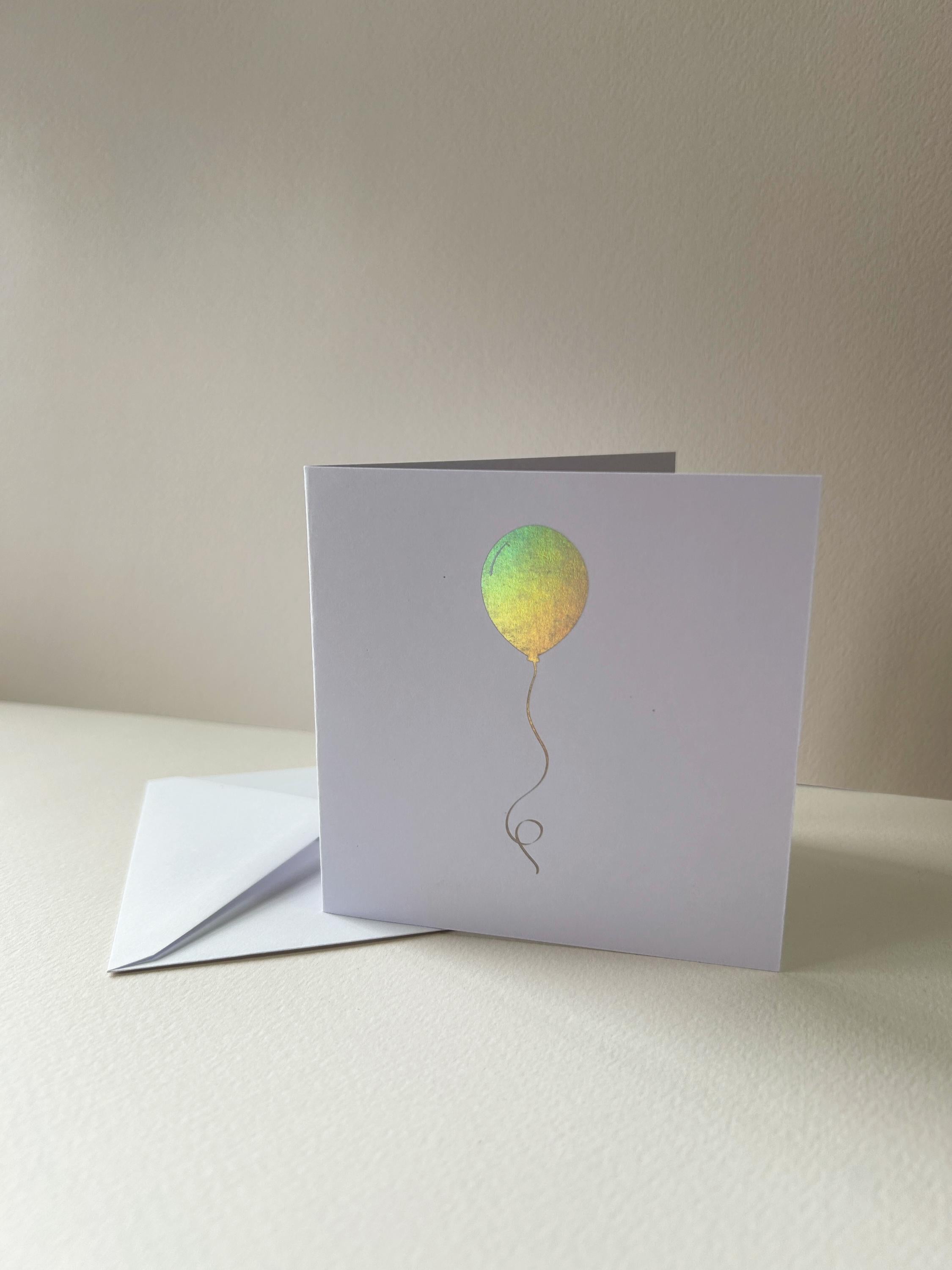 Holographic Pride Rainbow Balloon Card