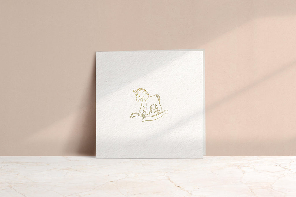 Gold Foil Rocking Horse Card