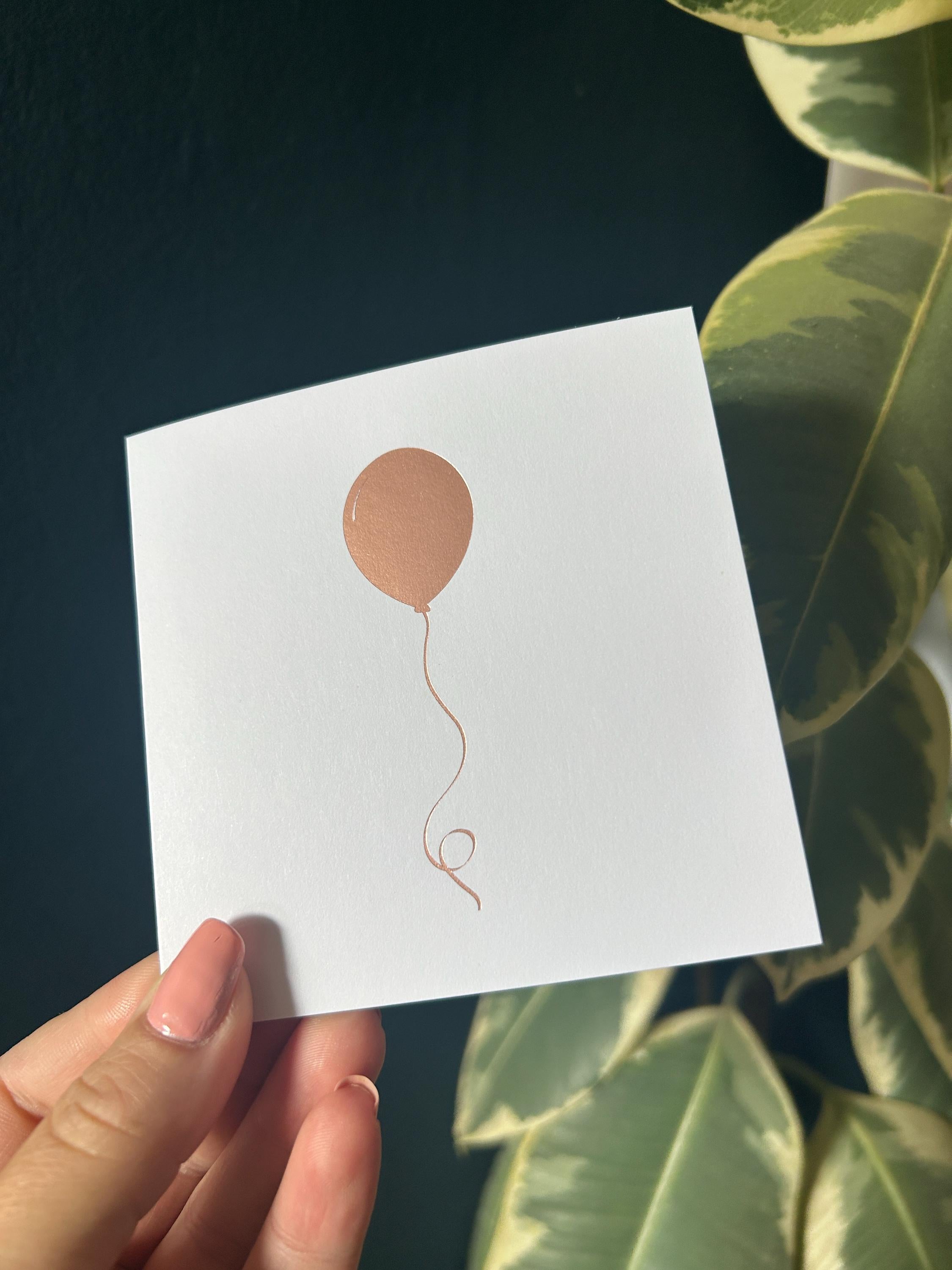 Rose Gold Foil Balloon Card