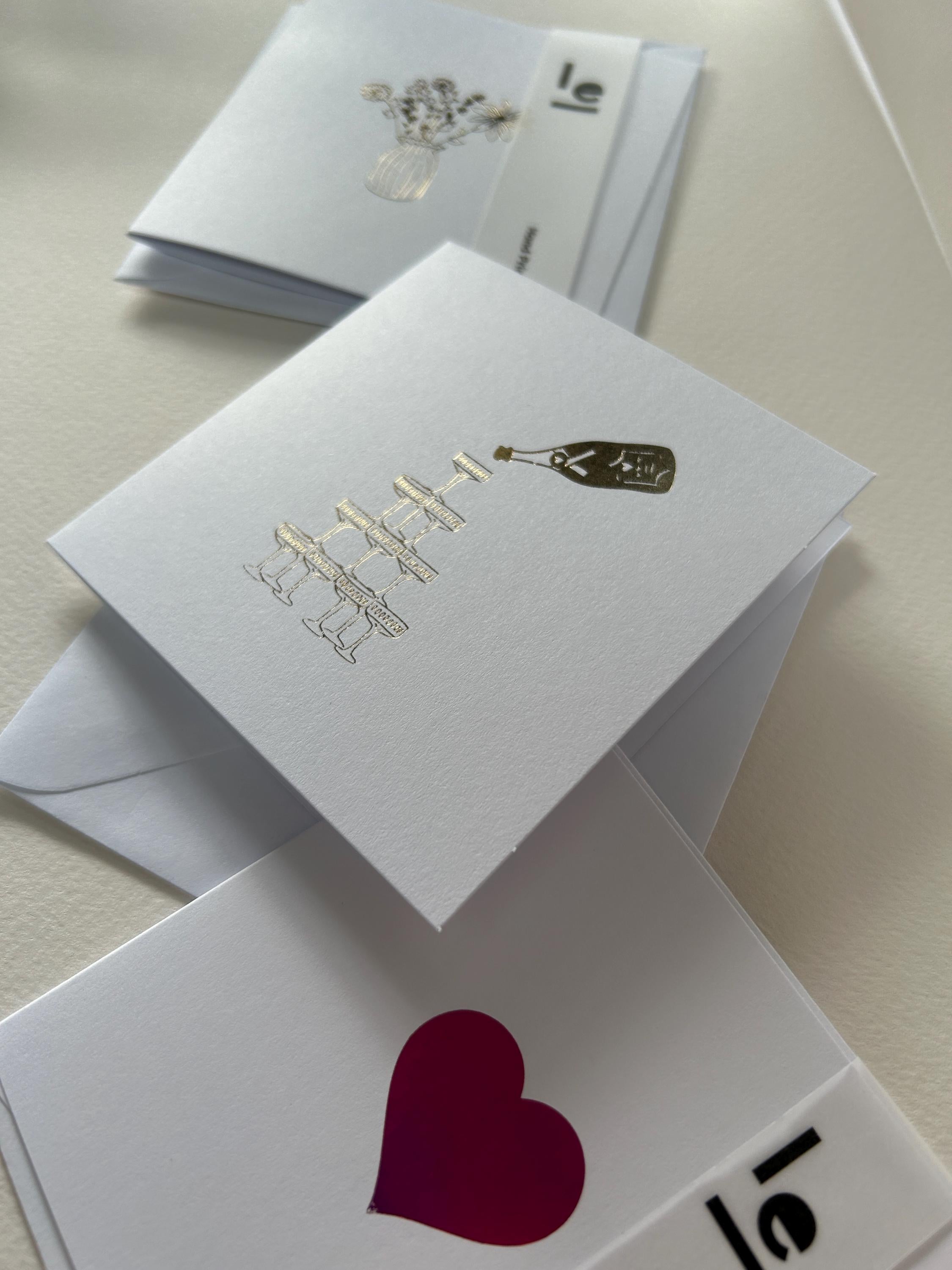 Champagne Tower Gold Foil Card