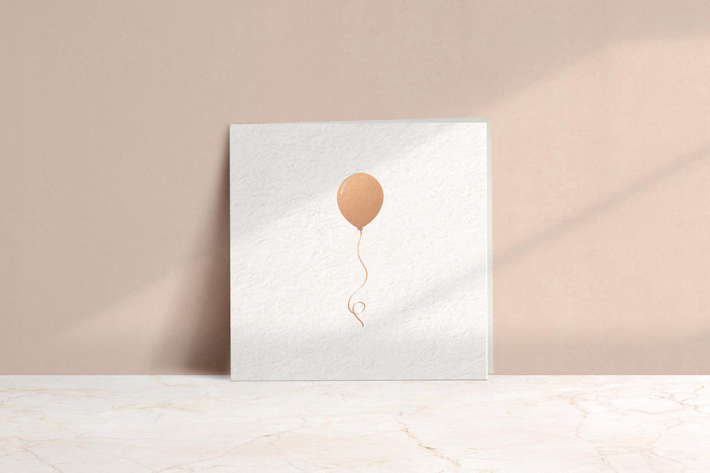 Rose Gold Foil Balloon Card