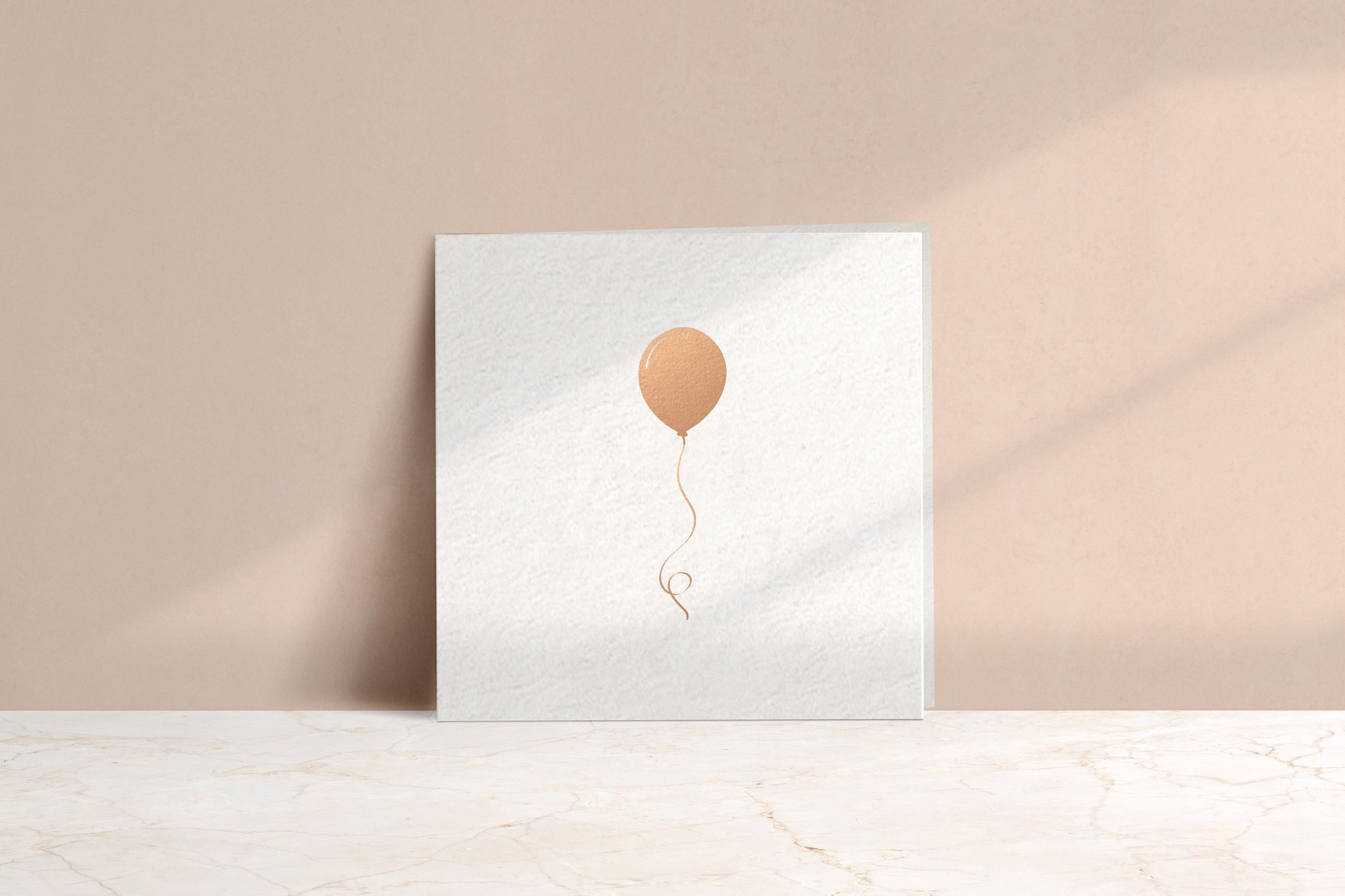 Rose Gold Foil Balloon Card