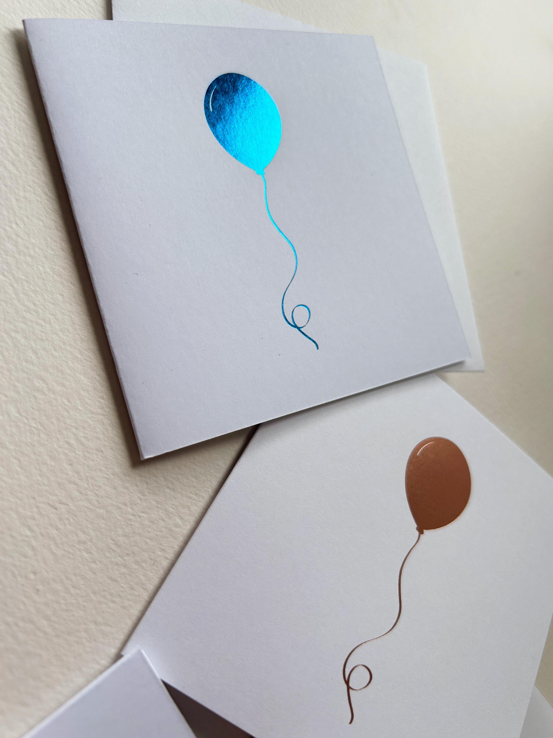 Sparkling Blue Balloon Foil Printed Card