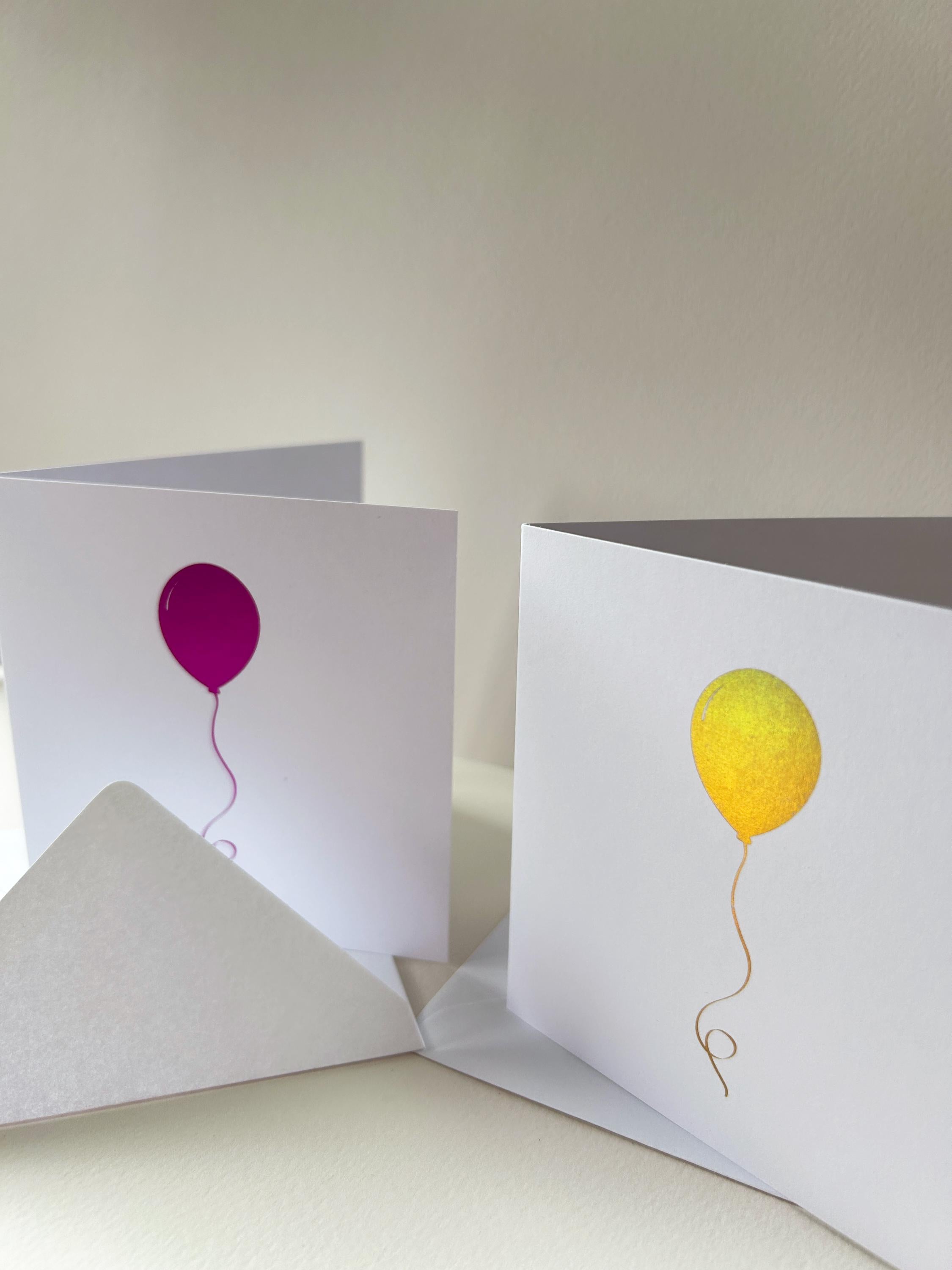Vibrant Purple Foil Printed Balloon Card
