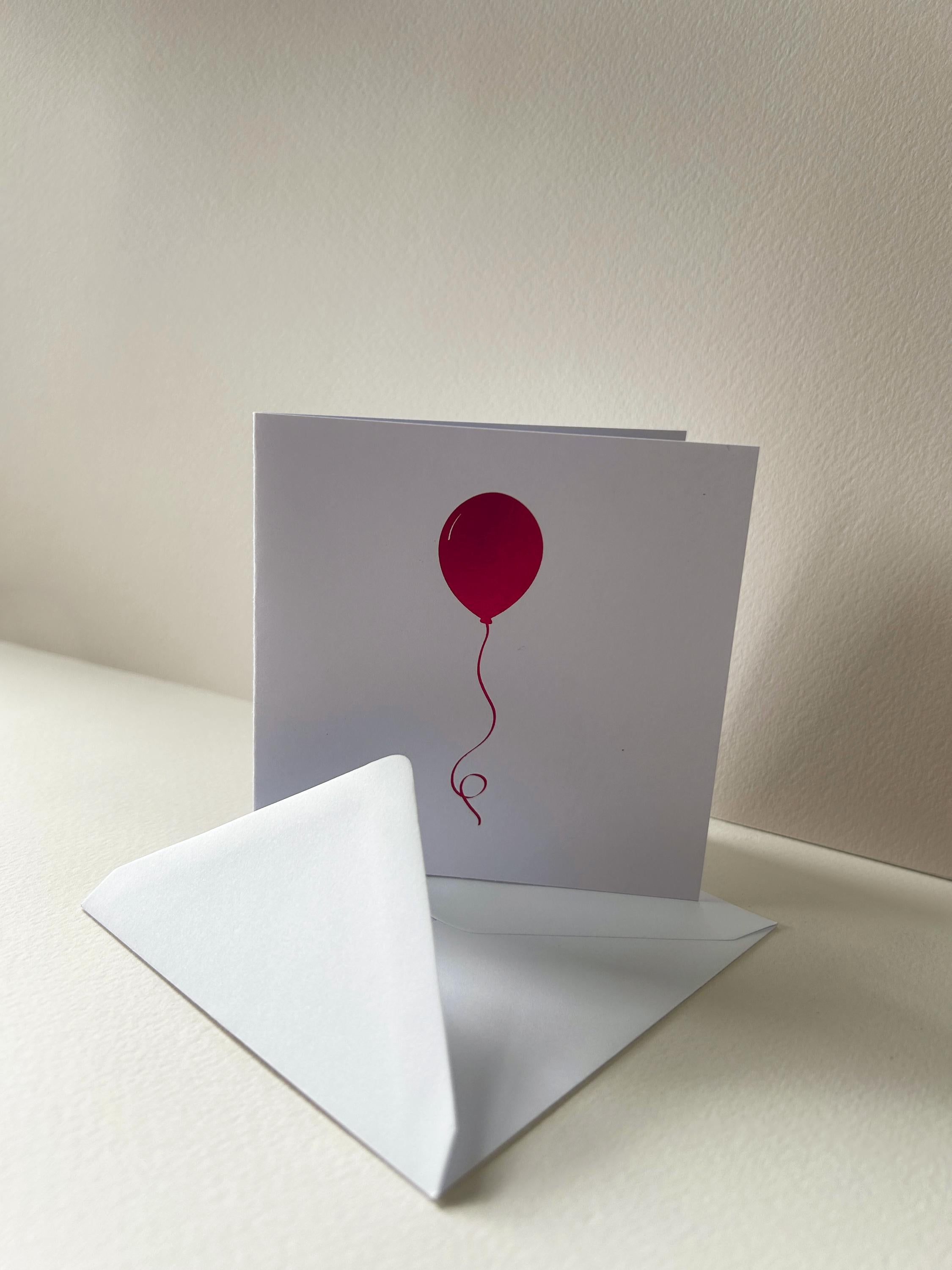 Vibrant Pink Holographic Foil Balloon Card
