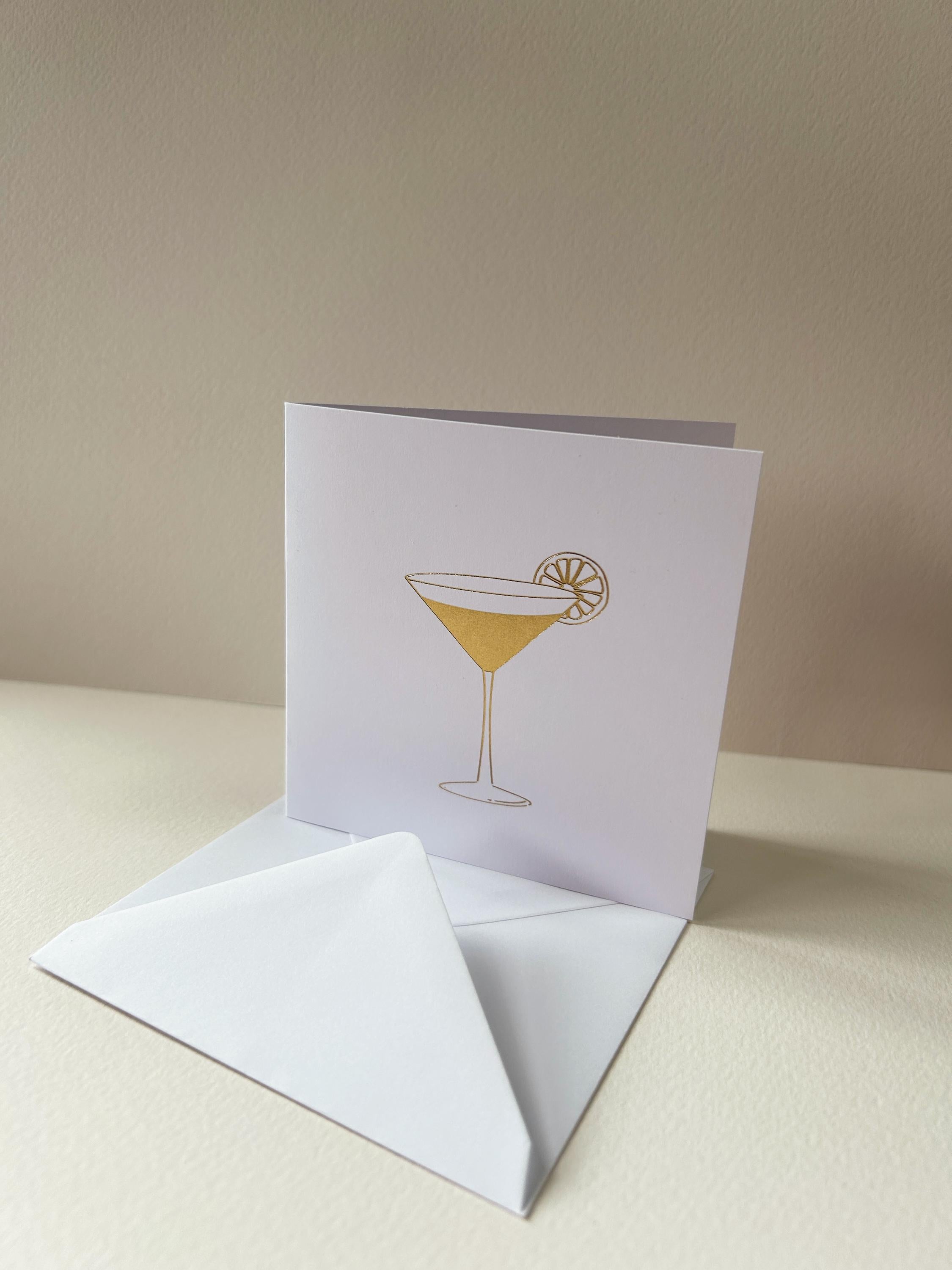 Gold Foil Martini Card